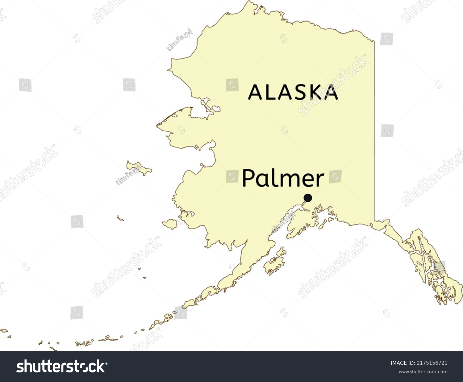 Palmer City Location On Alaska Map Stock Vector (Royalty Free ...