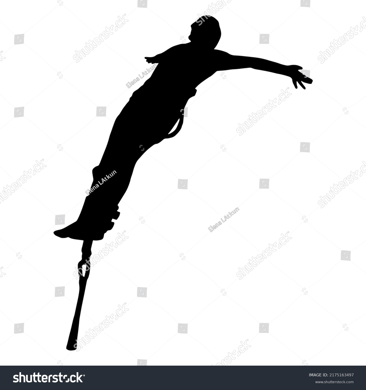 Bungee Jumping Man Silhouette High Quality Stock Vector (Royalty Free ...