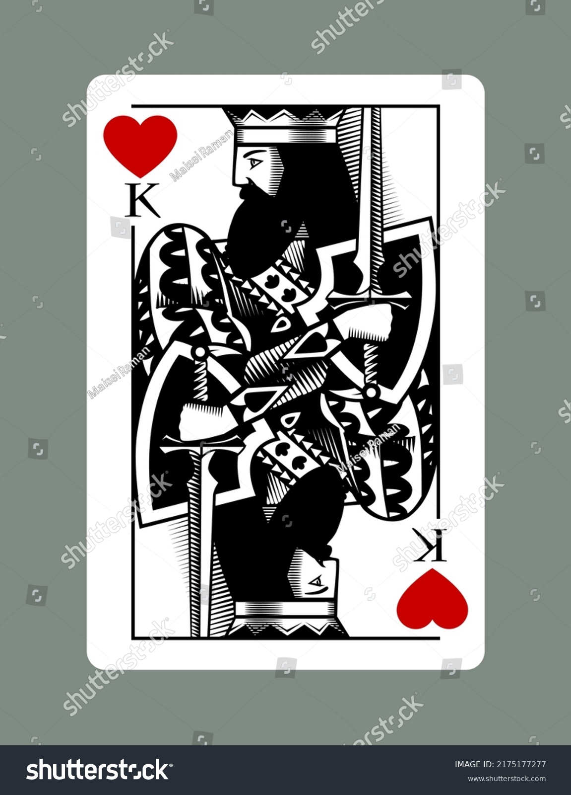 King Playing Card Hearts Suit Vintage Stock Vector (Royalty Free ...