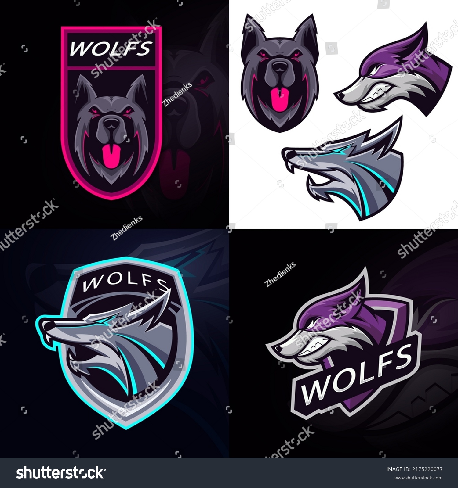 Wolfs Mascot Logo Design Vector Modern Stock Vector (Royalty Free ...