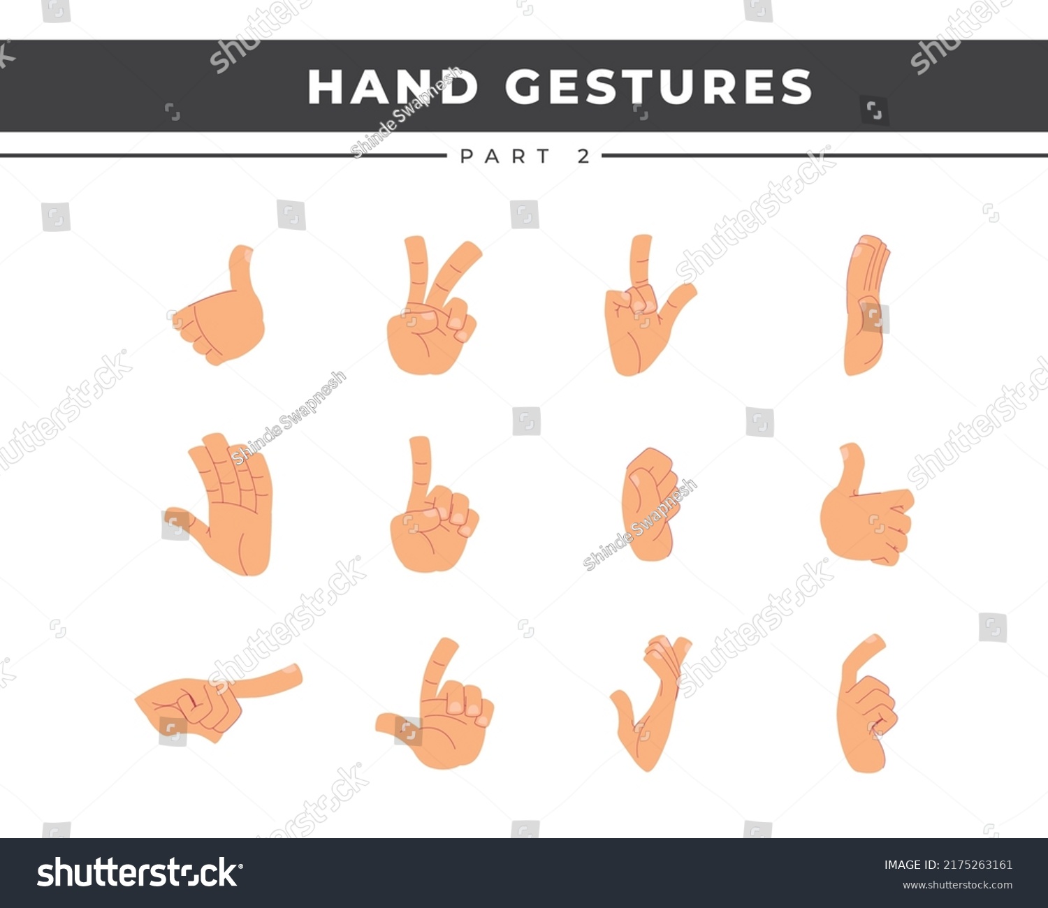 Illustration Icon Set Hand Gestures Stock Vector (Royalty Free ...