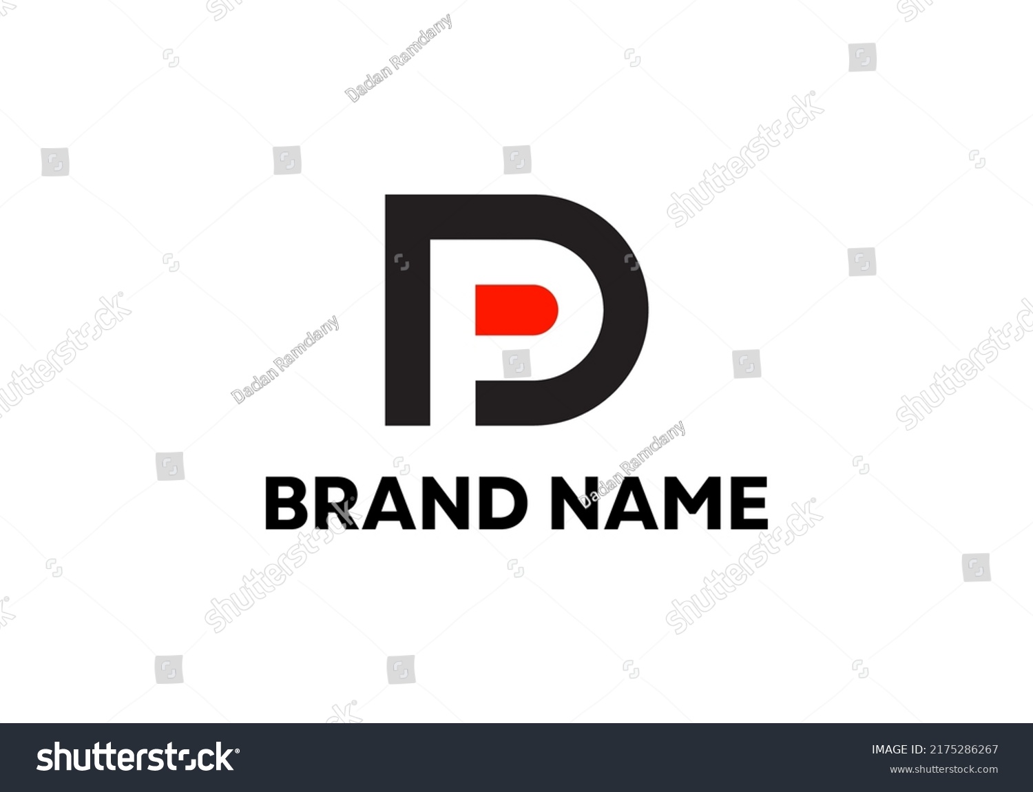 Initials Letter Dp Logo Simple Design Stock Vector (Royalty Free ...