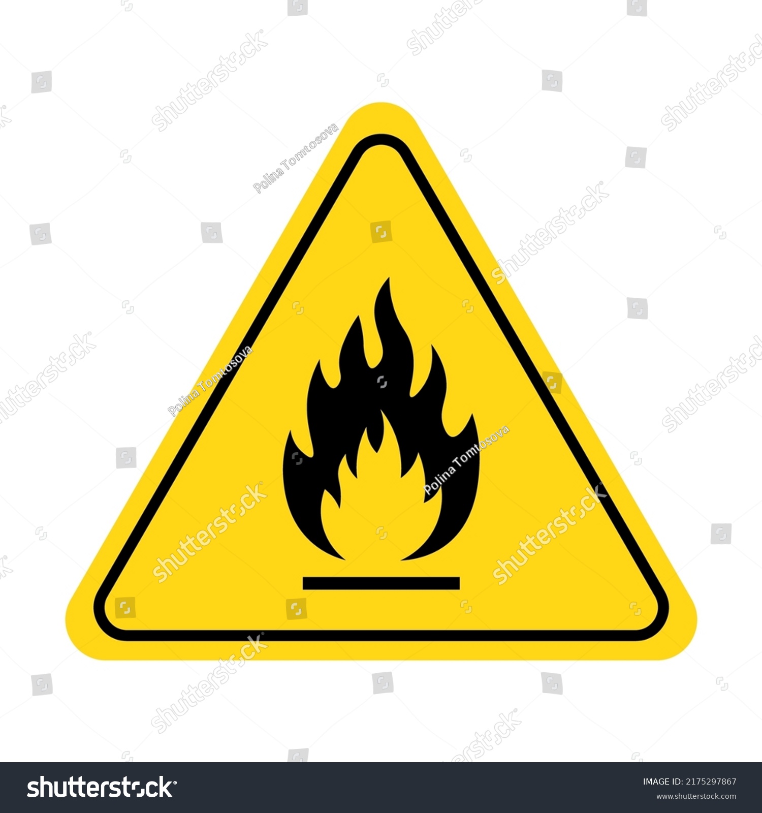 Fire Warning Icon Flammable Sign Chemical Stock Vector (Royalty Free ...