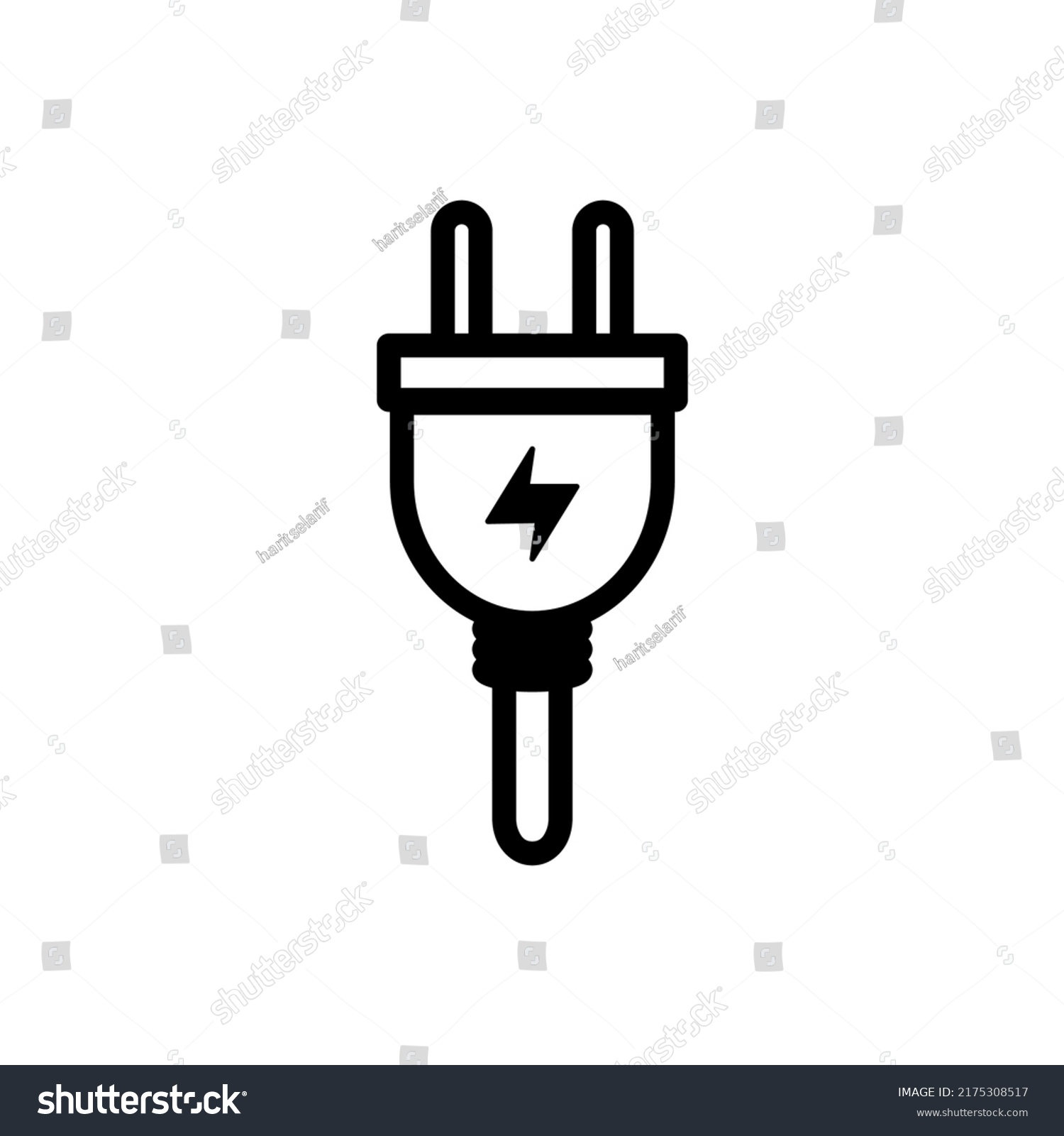 Power Plug Icon Vector Illustration Logo Stock Vector Royalty Free