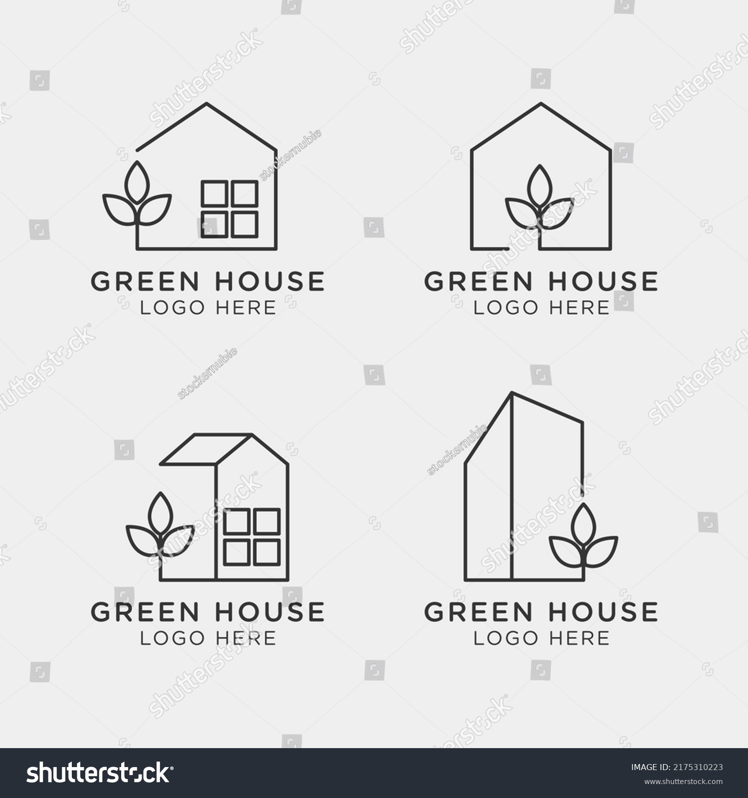 Minimalist House Logo Set Simple Continuous Stock Vector Royalty Free   Stock Vector Minimalist House Logo Set With Simple Continuous Line Style Green House Pet Shop Logo Design 2175310223 