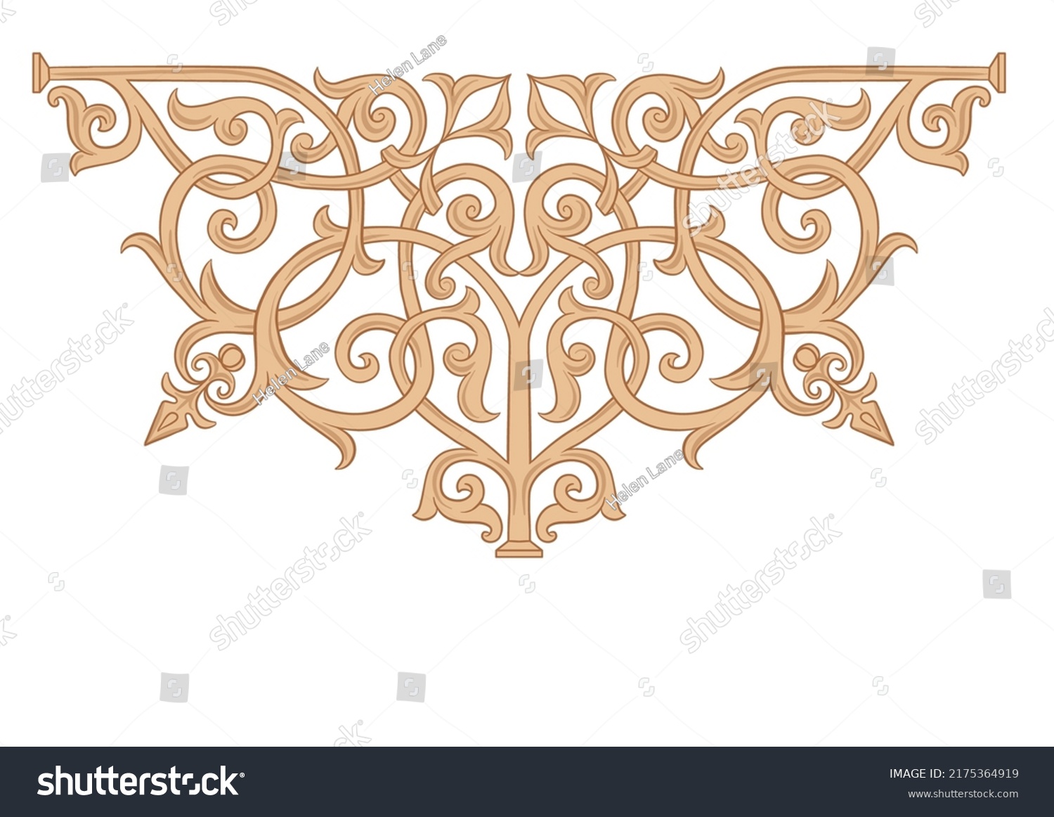 Byzantine Traditional Historical Floral Motifs Pattern Stock Vector