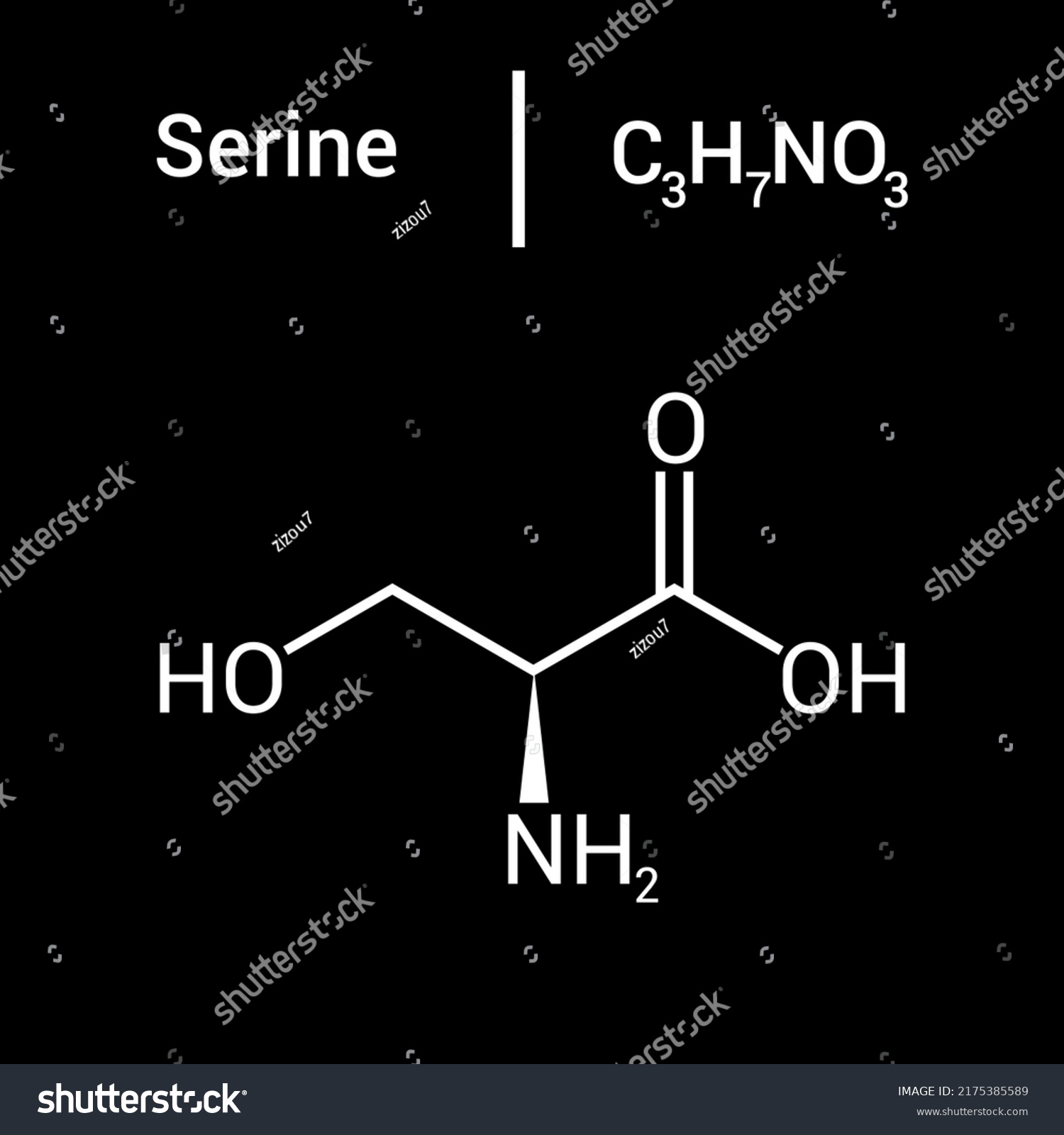 Chemical Structure Serine C3h7no3 Stock Vector (Royalty Free ...