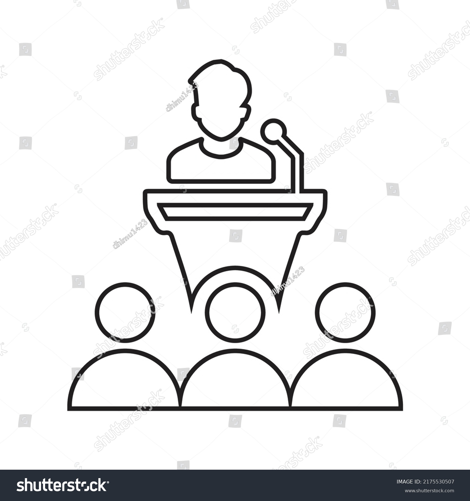 Meeting Room Presentation Outline Icon Line Stock Vector (Royalty Free ...