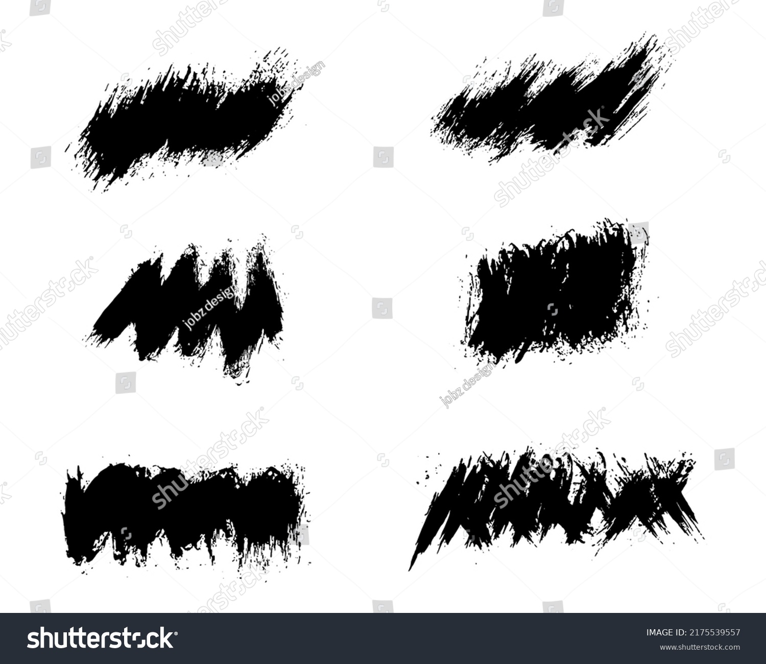 Abstract Paint Brush Stroke Template Collection Stock Vector (Royalty ...