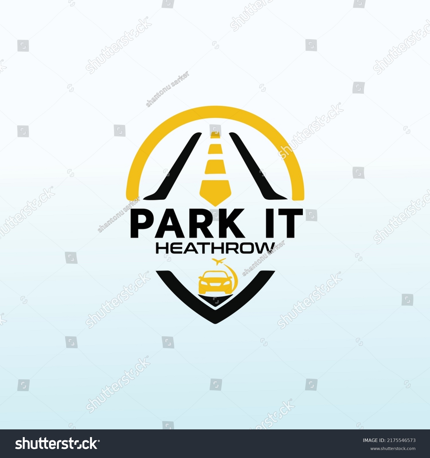 Airport Car Parking Company Logo Design Stock Vector (Royalty Free