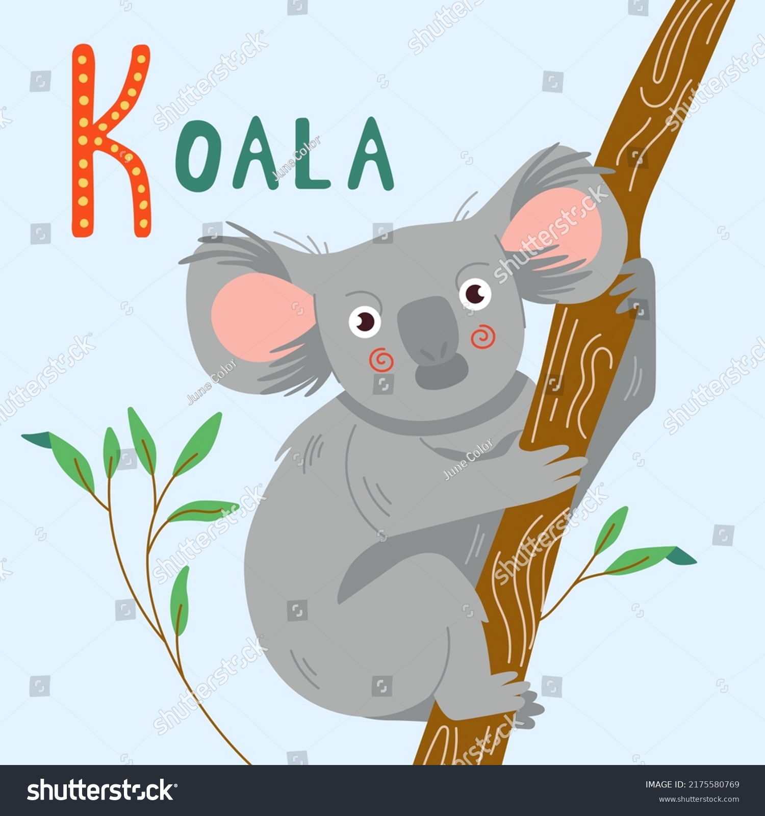 Cute Cartoon Character Koala Illustration Vector Stock Vector (Royalty ...