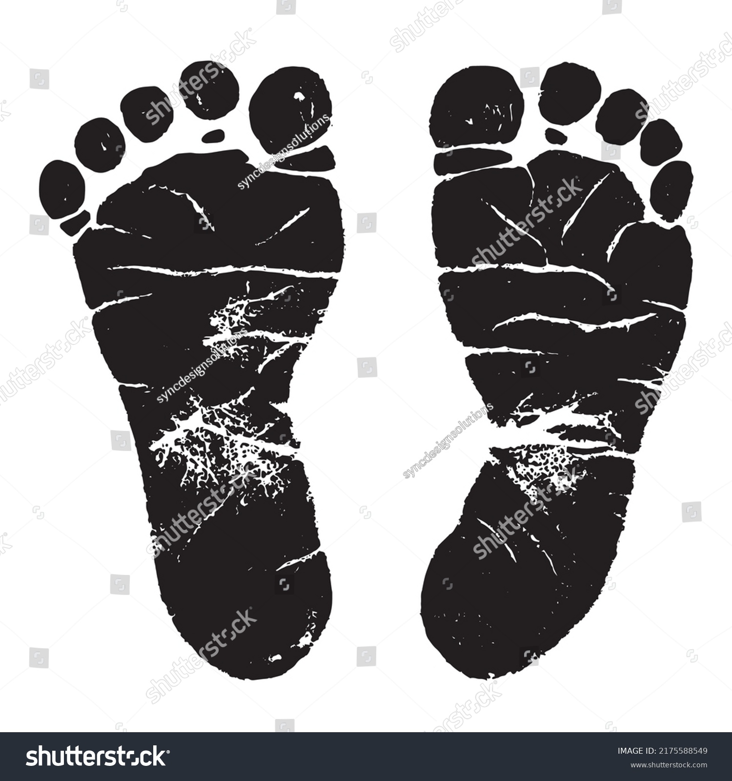 Baby Feet Prints Isolated On White Stock Vector (Royalty Free ...