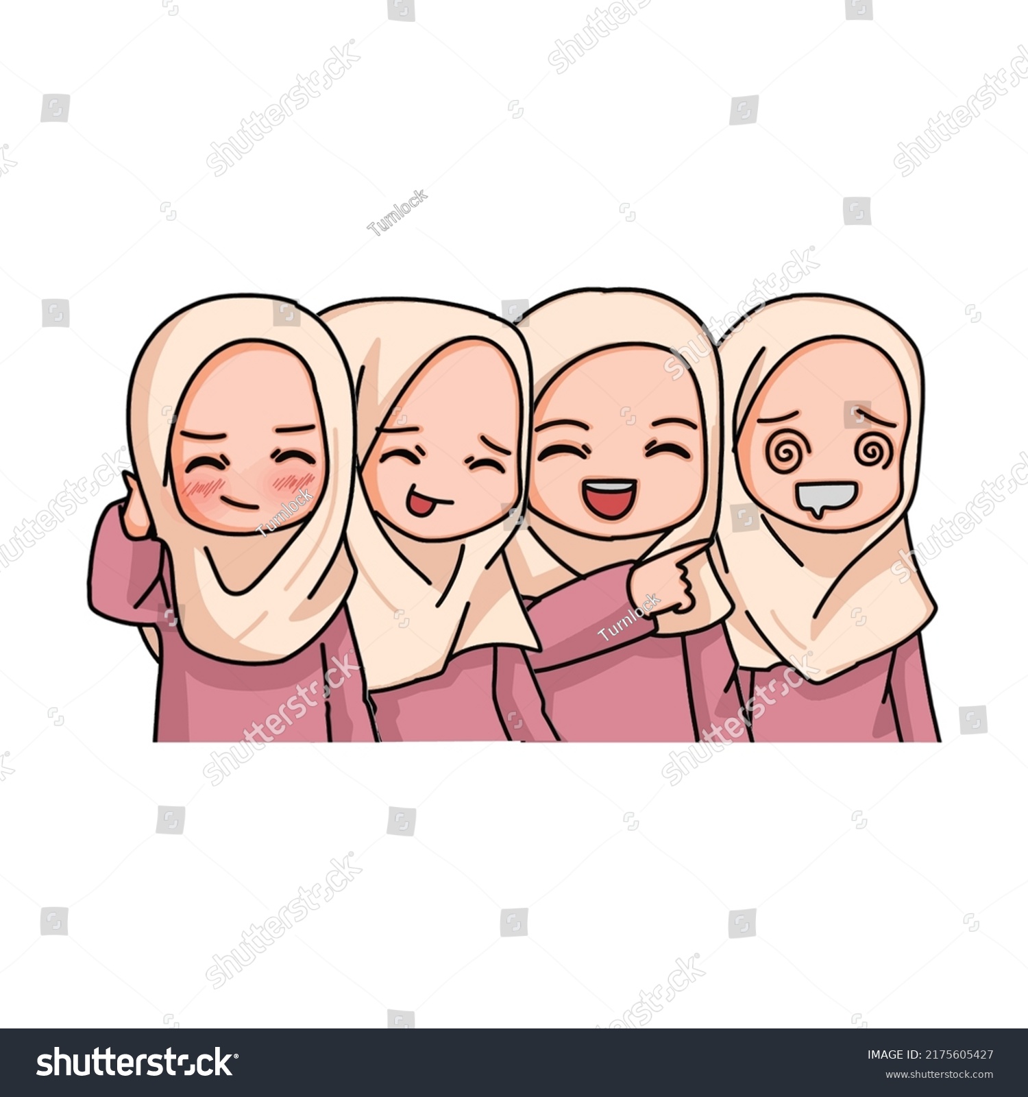 Illustration Muslim Kid Girl Wearing Hijab Stock Vector (Royalty Free ...