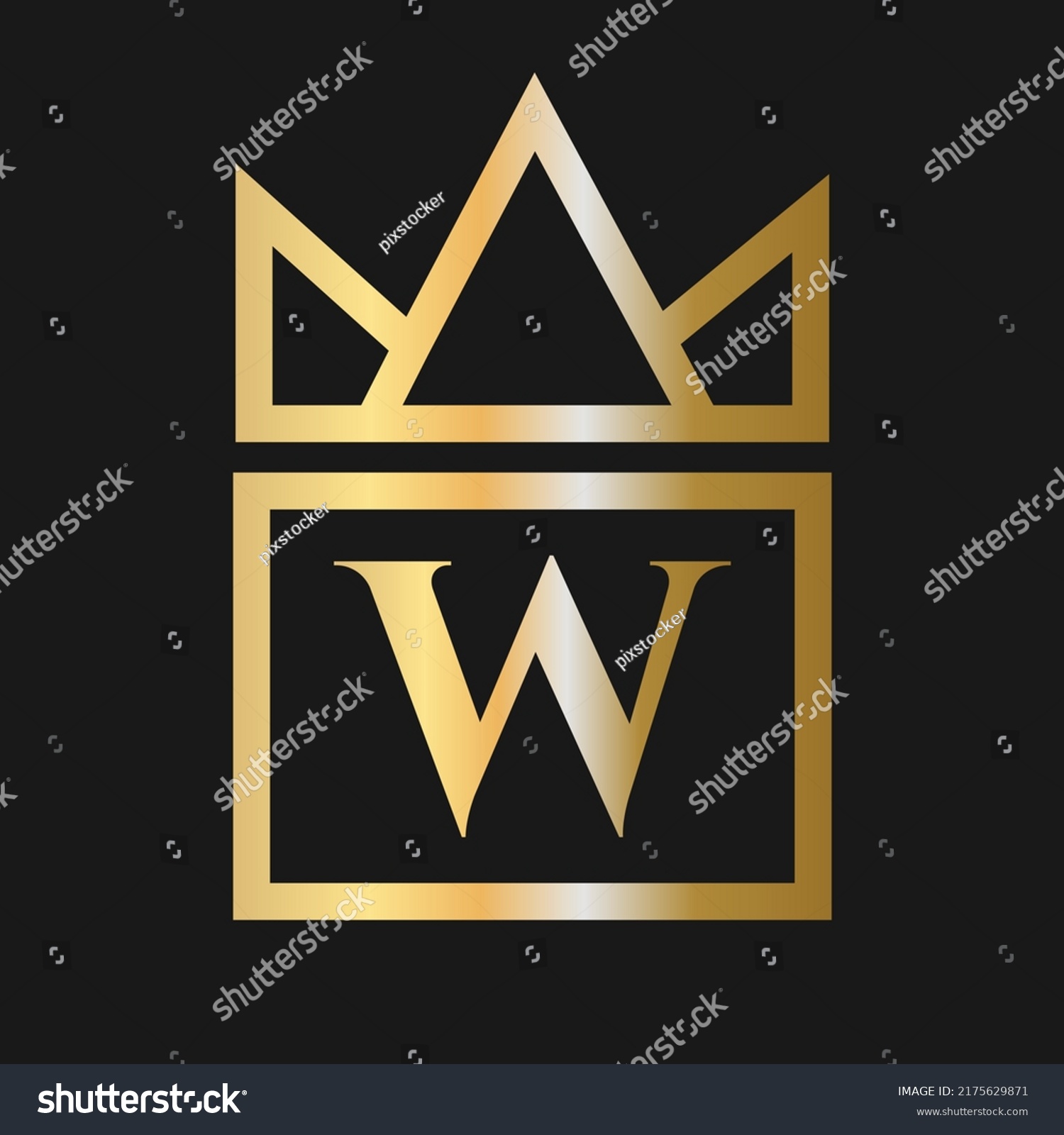 Luxury Letter W Crown Logo Cosmetic Stock Vector (Royalty Free ...