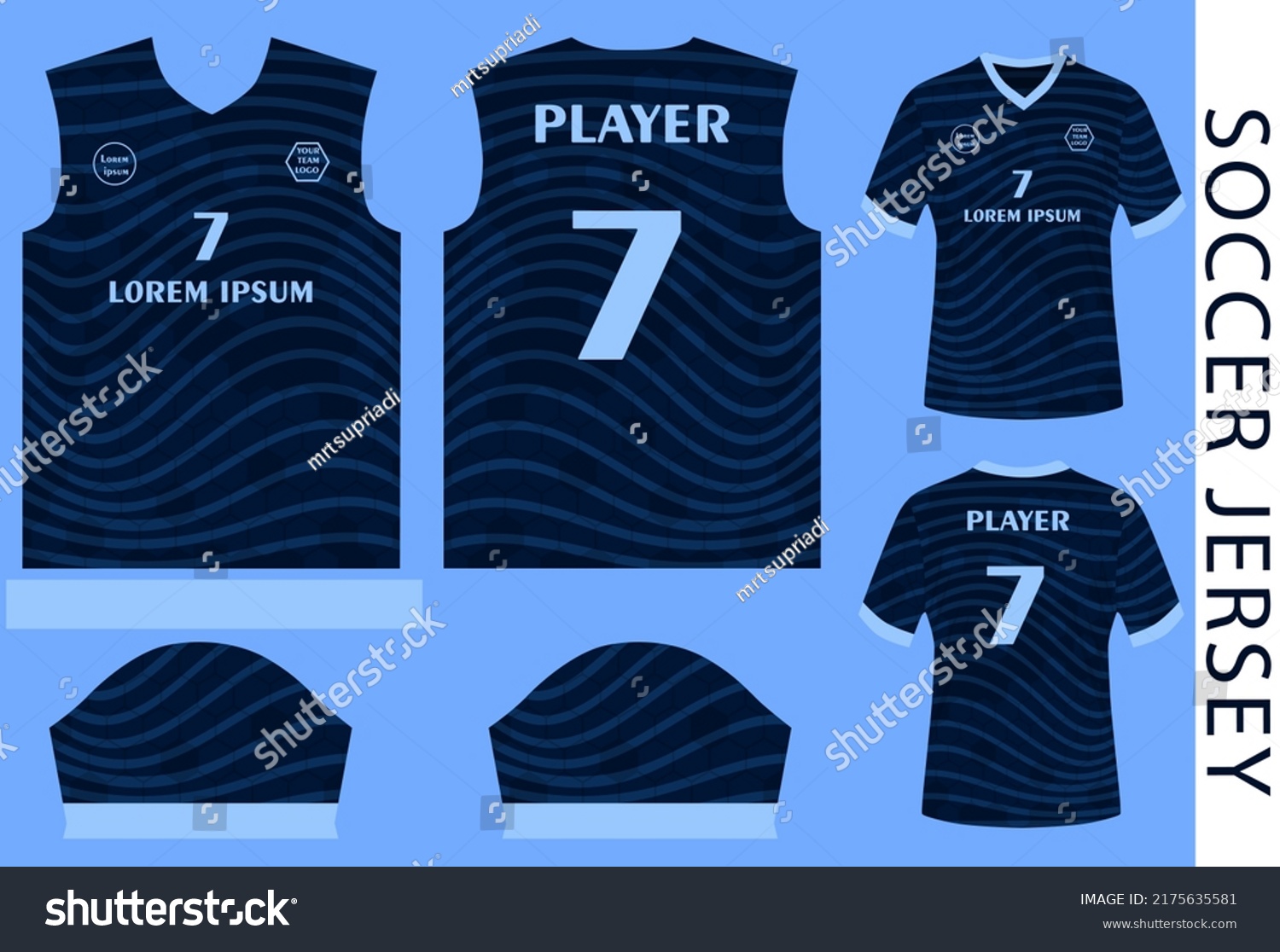 Soccer Jersey Design Template Sewing Pattern Stock Vector (Royalty Free