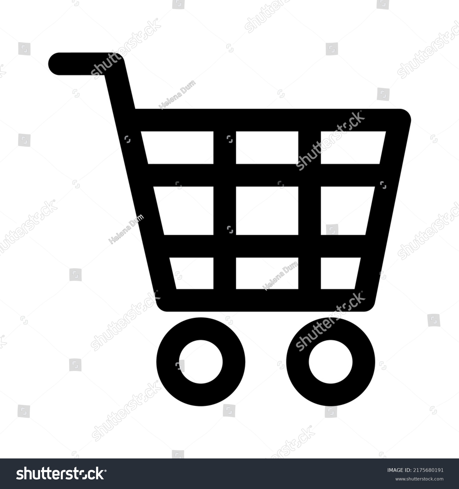 Shopping Cart Silhouette Icon Black Silhouette Stock Vector (Royalty ...