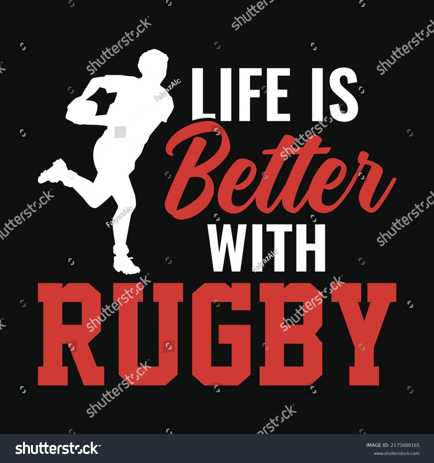 Life Better Rugby Football Quotes T Stock Vector (Royalty Free