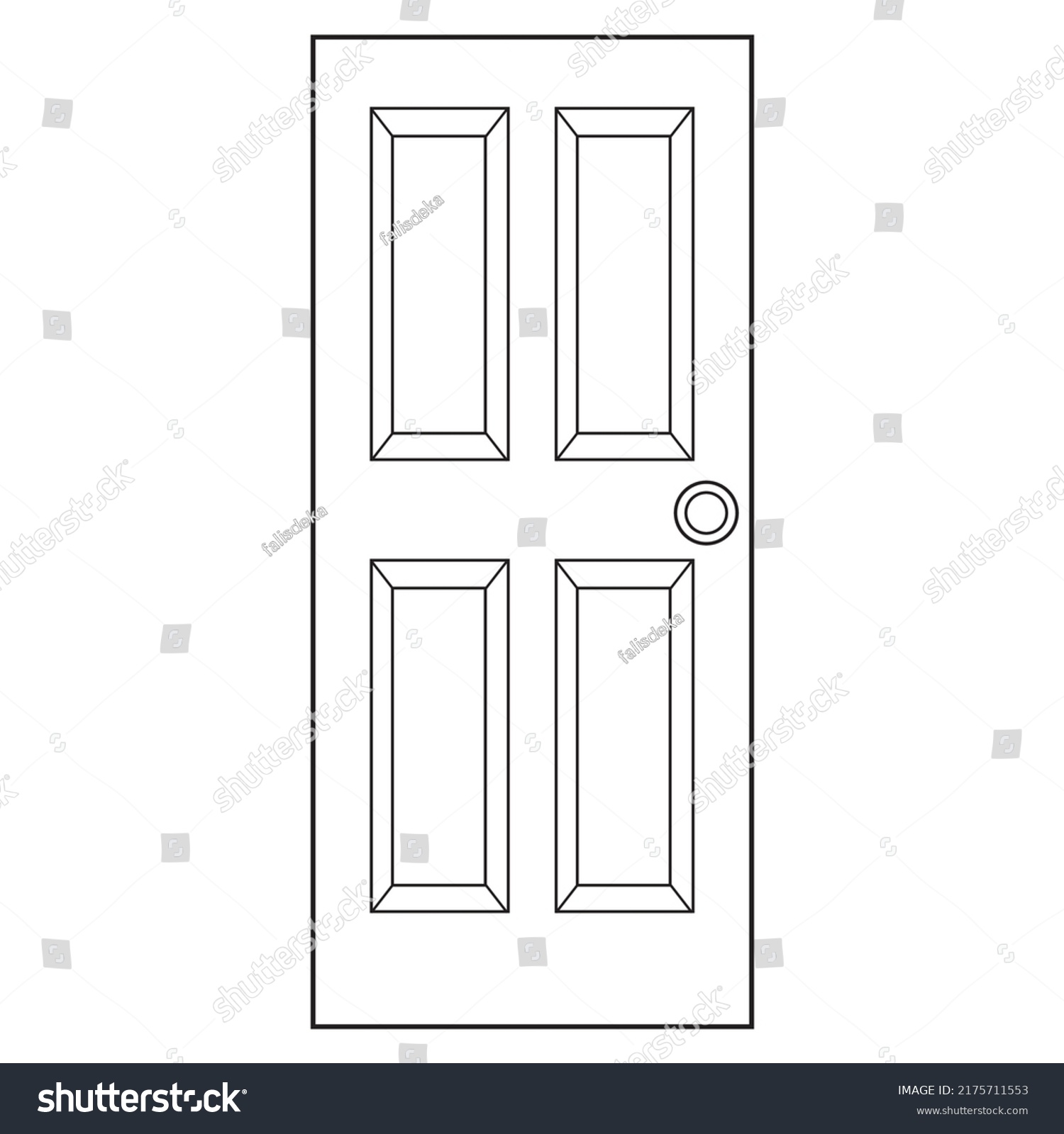 Door Outline Vector Illustrationisolated On White Stock Vector (Royalty ...