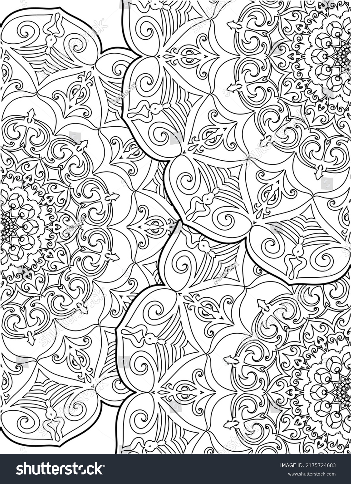 Coloring Page Lace Pattern Mandala Stock Vector (Royalty Free ...