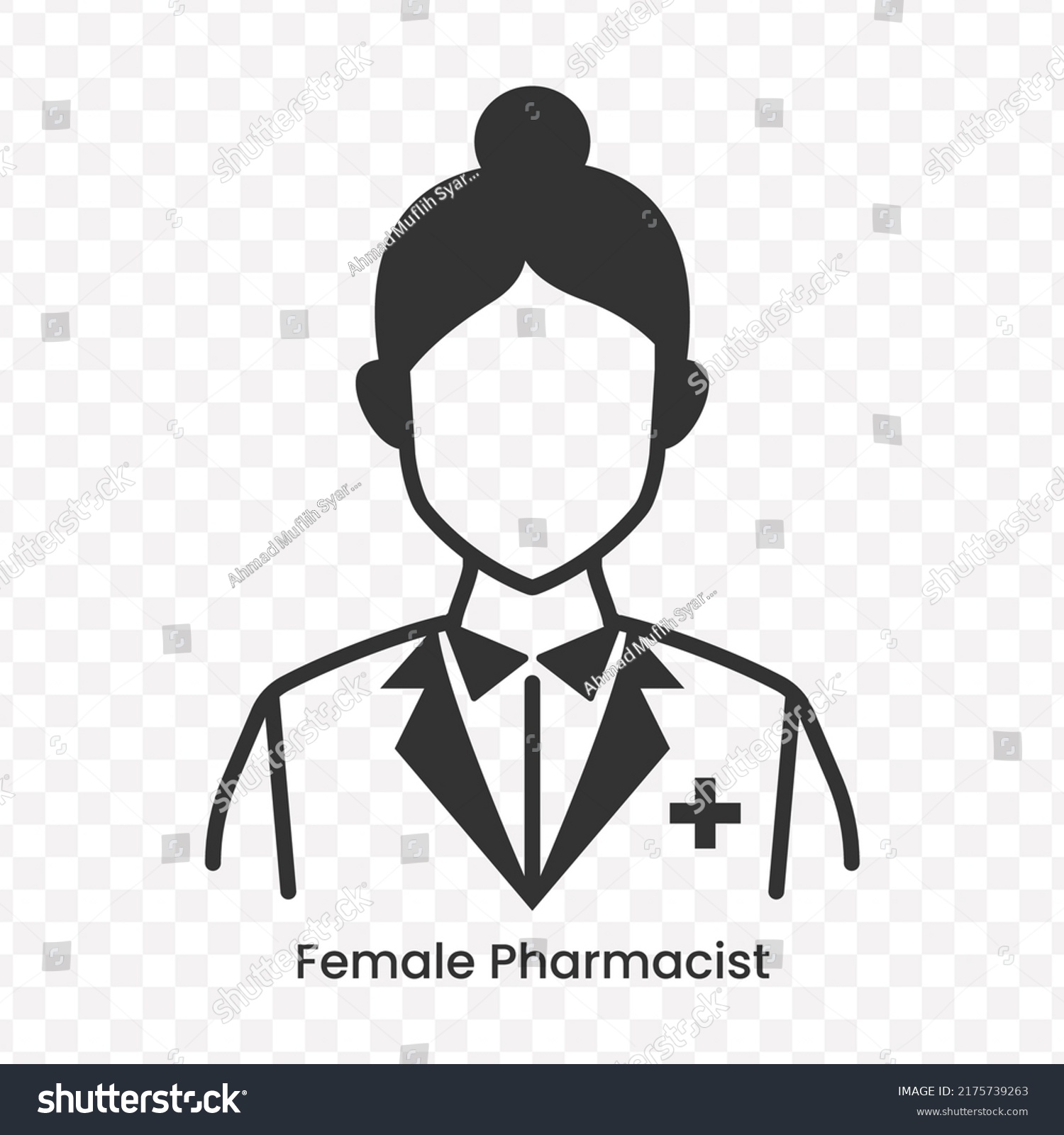 Vector Illustration Female Pharmacist Icon Dark Stock Vector (Royalty ...