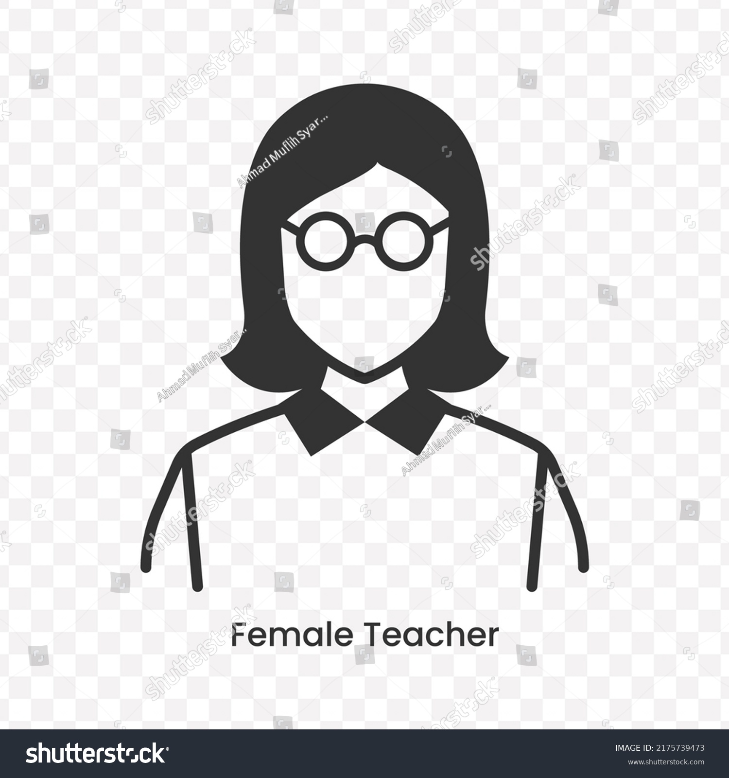 Vector Illustration Female Teacher Icon Dark Stock Vector (Royalty Free ...