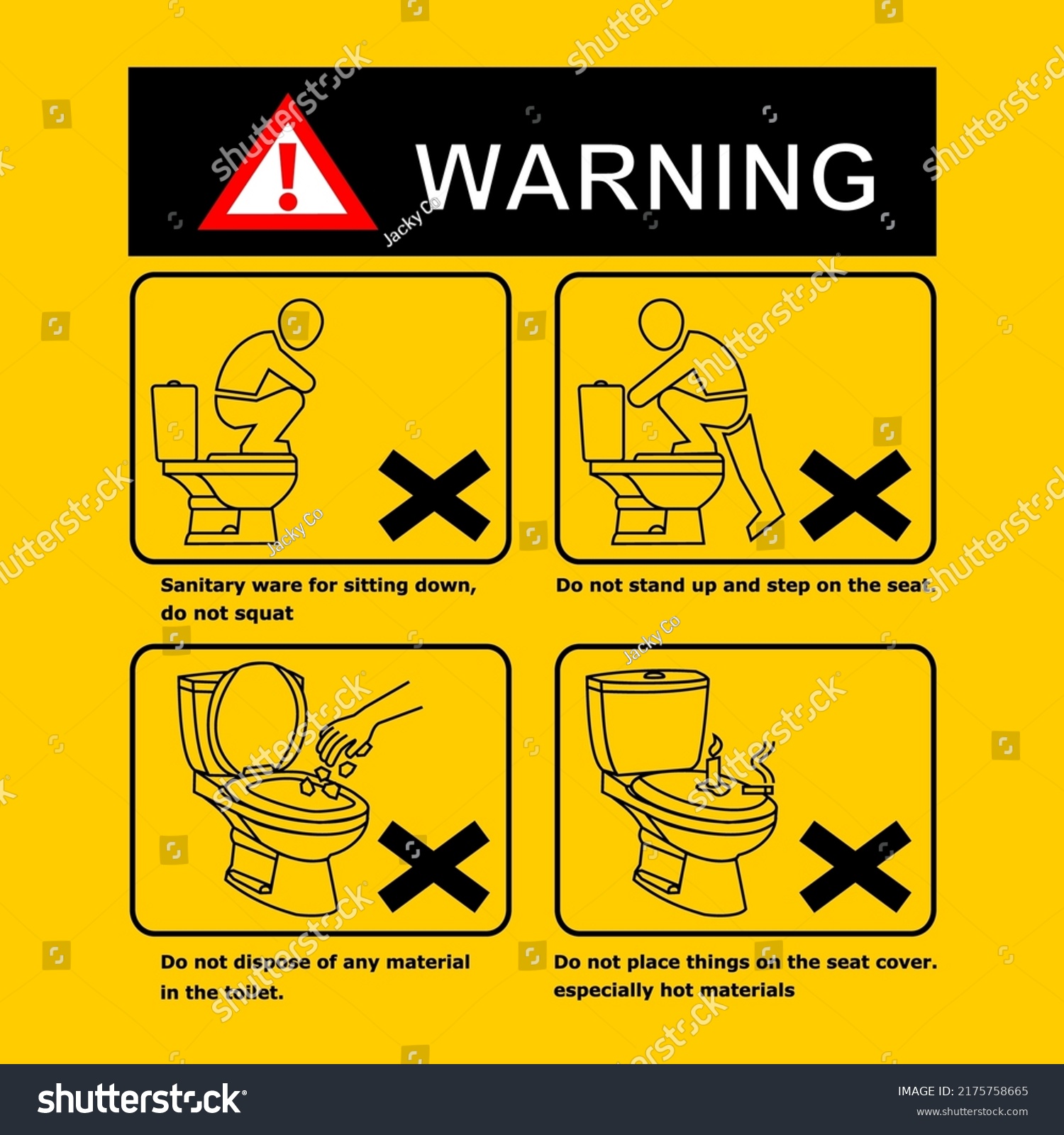 Warning Symbol Manual Correct Use Sanitary Stock Vector (Royalty Free ...