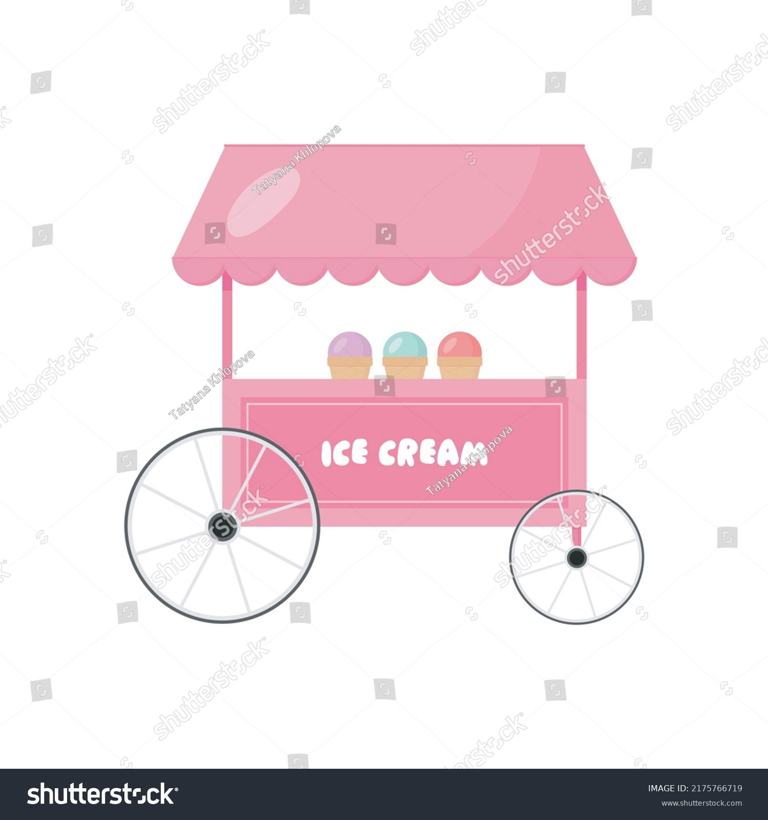 Ice Cream Kiosk Vector Illustration Cartoon Stock Vector (royalty Free 