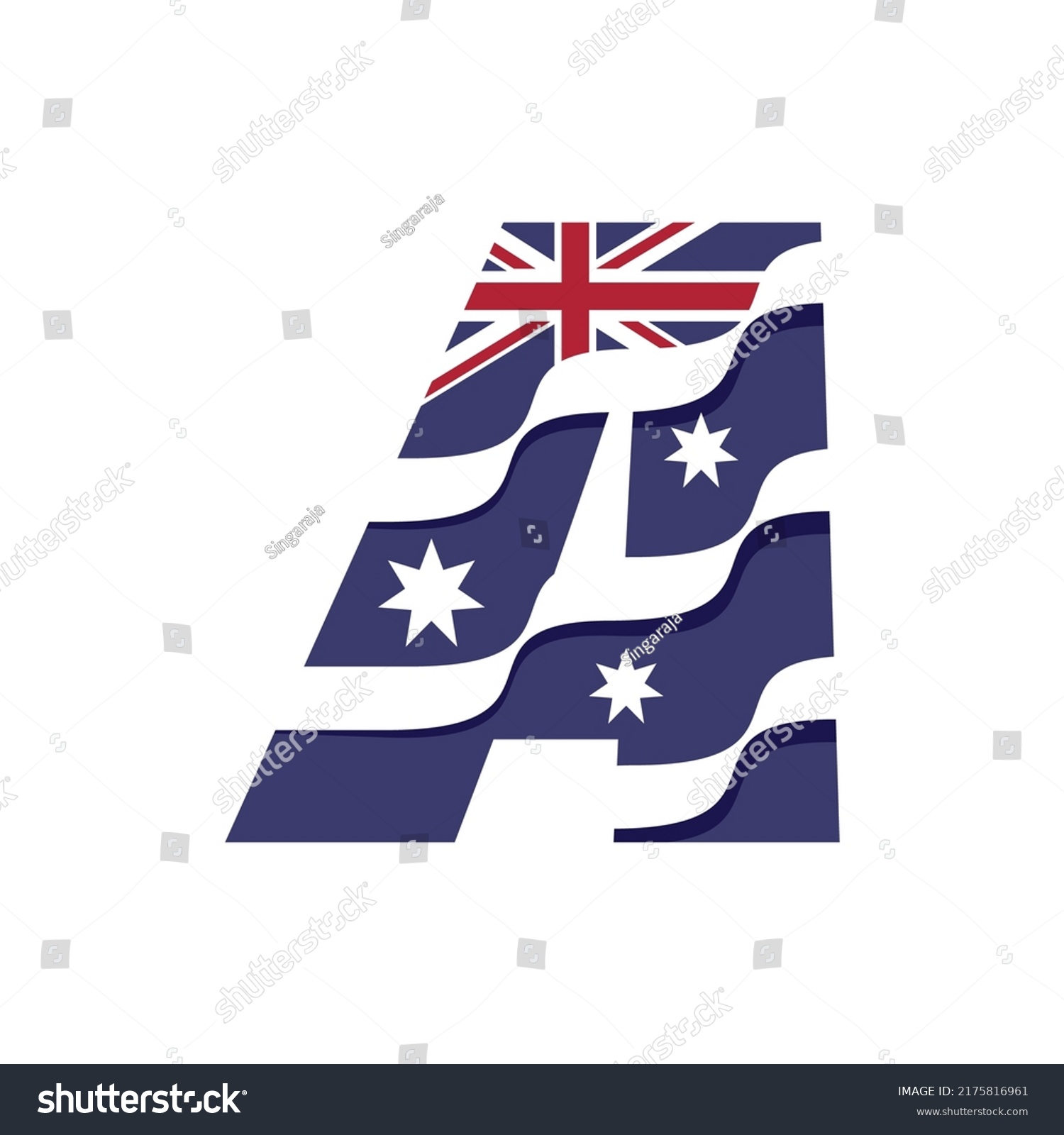 Australian Flag Logo Design Vector Template Stock Vector (Royalty Free ...