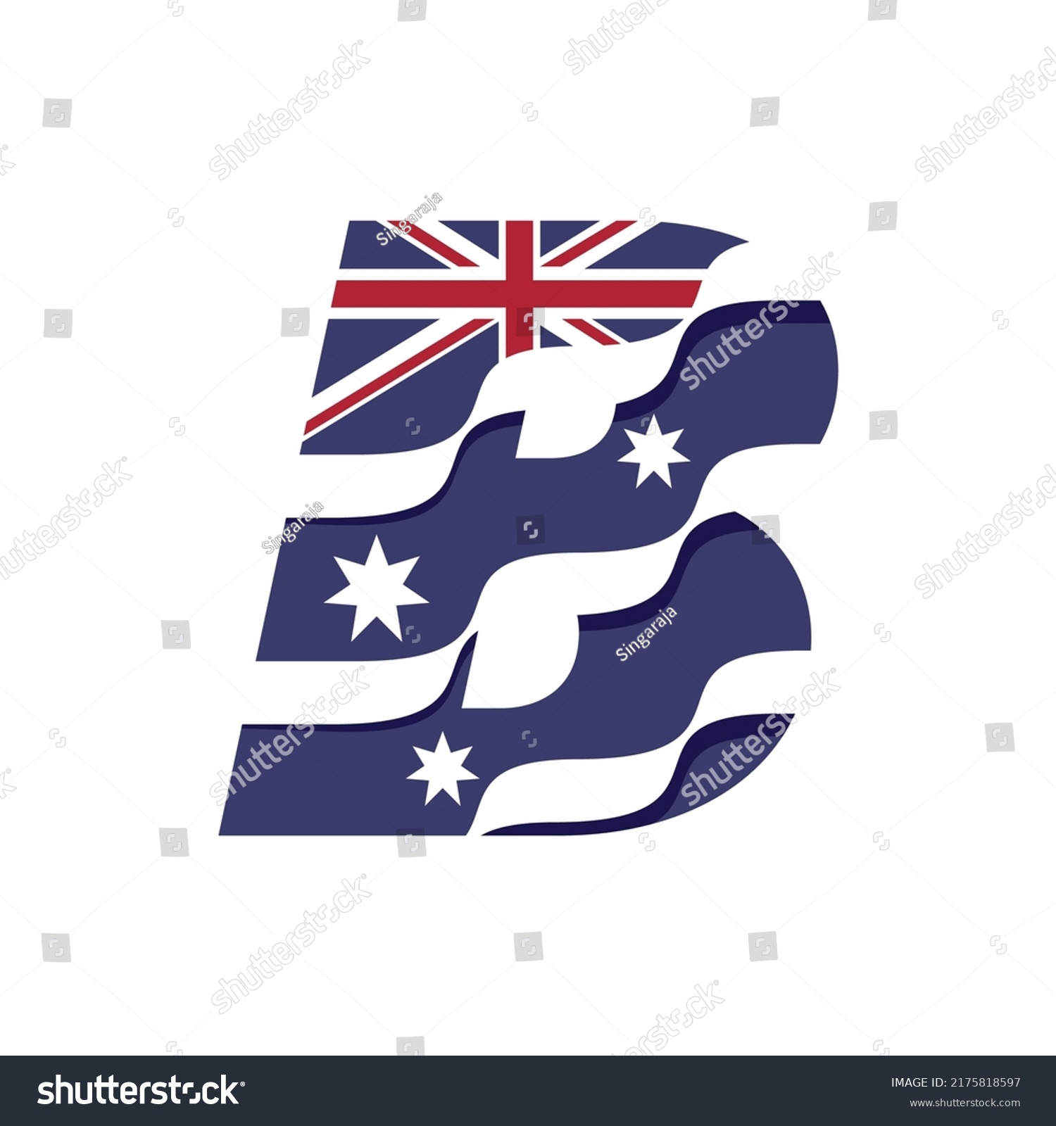 Australian Flag Logo Design Vector Template Stock Vector (Royalty Free ...