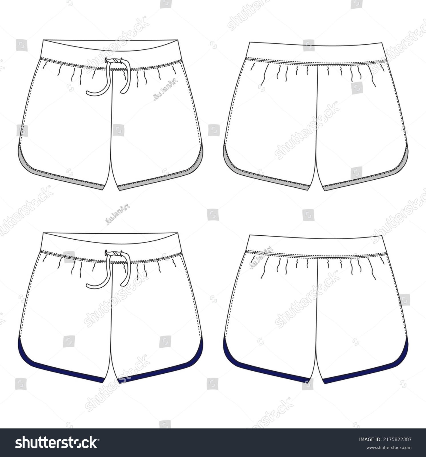 Technical Drawing Girls Short Pants Stock Vector (Royalty Free ...