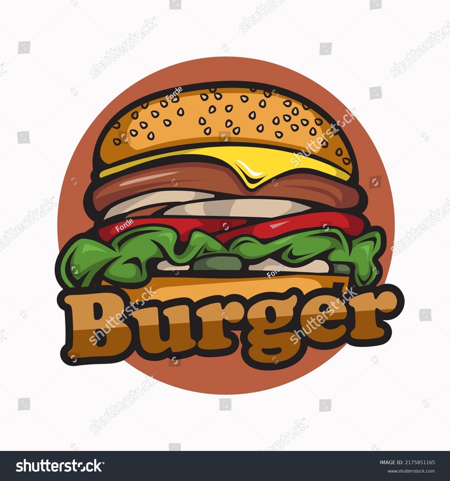 Hamburger Vector Illustration Cheeseburger Logo Stock Vector (Royalty ...