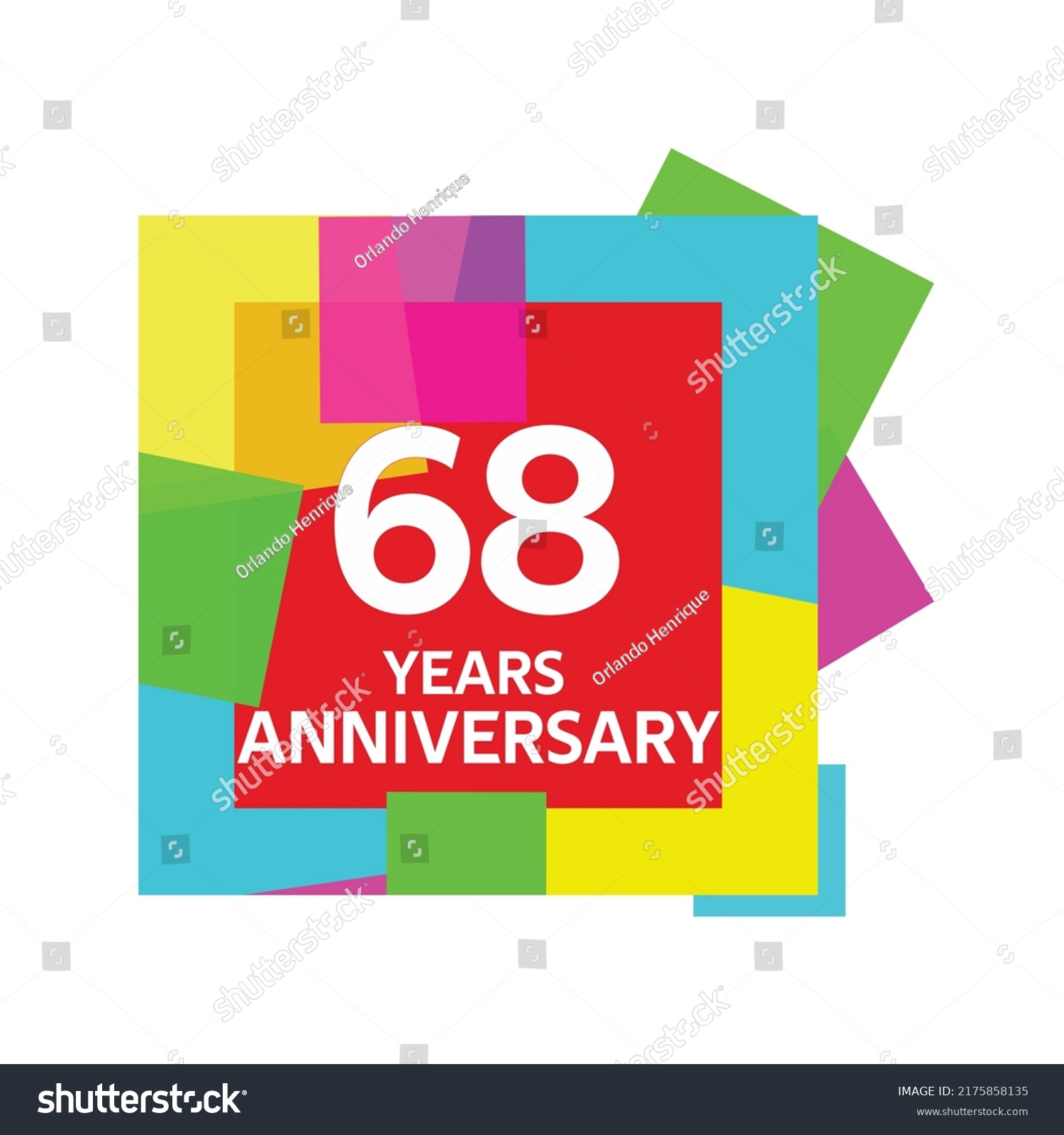 68 Years Anniversary Anniversary Anniversary Celebration Stock Vector ...