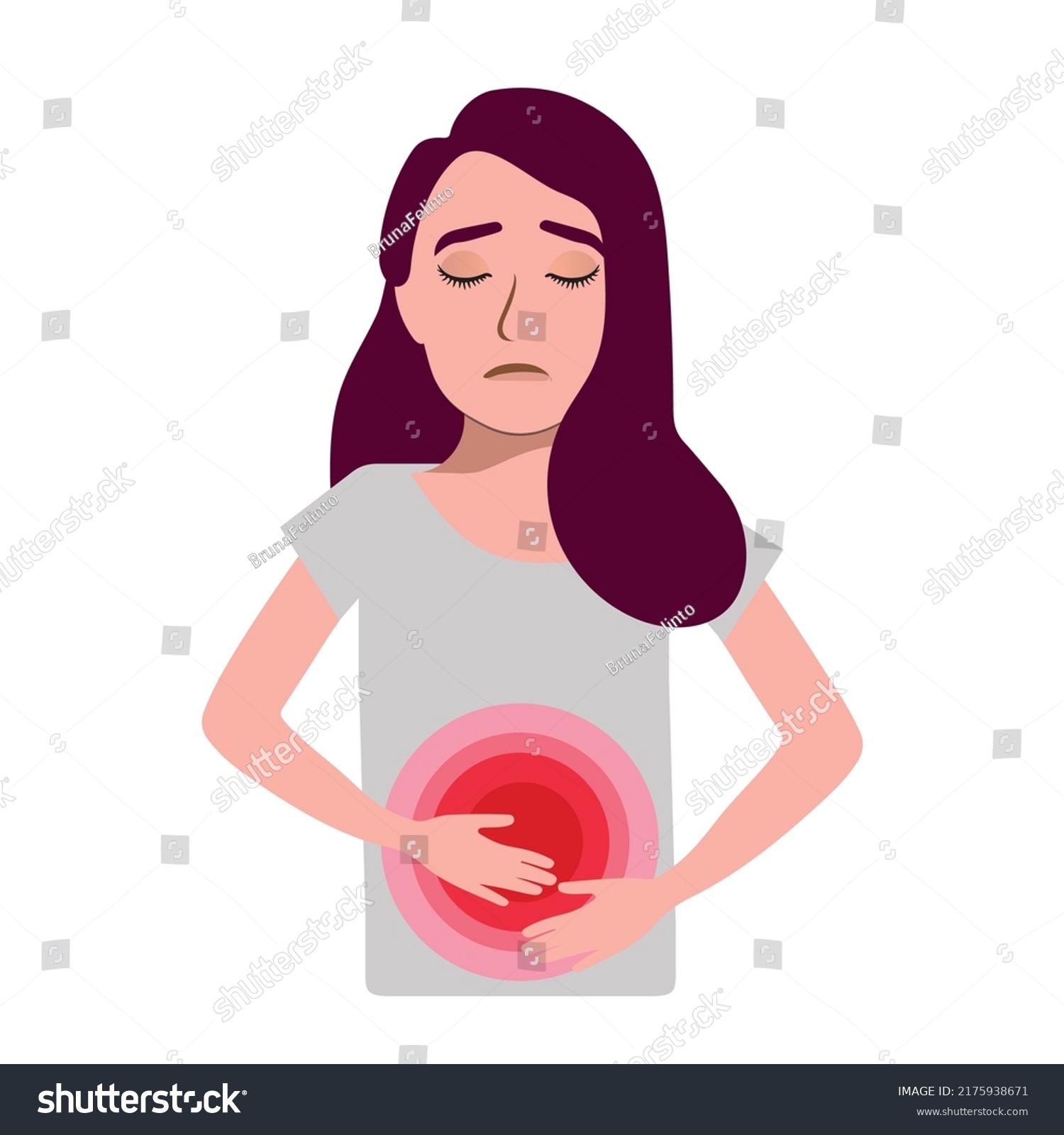 Stomach Hernia Vector Cartoon Medical Illustration Stock Vector ...