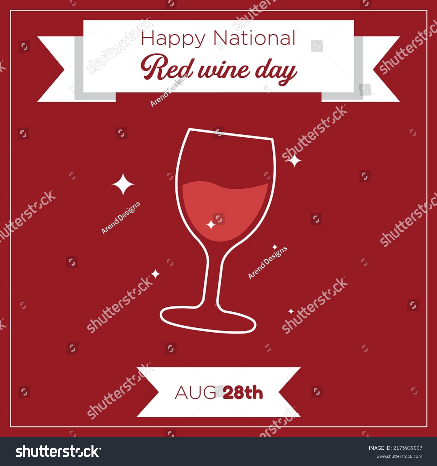 Happy National Red Wine Day Social Stock Vector (Royalty Free