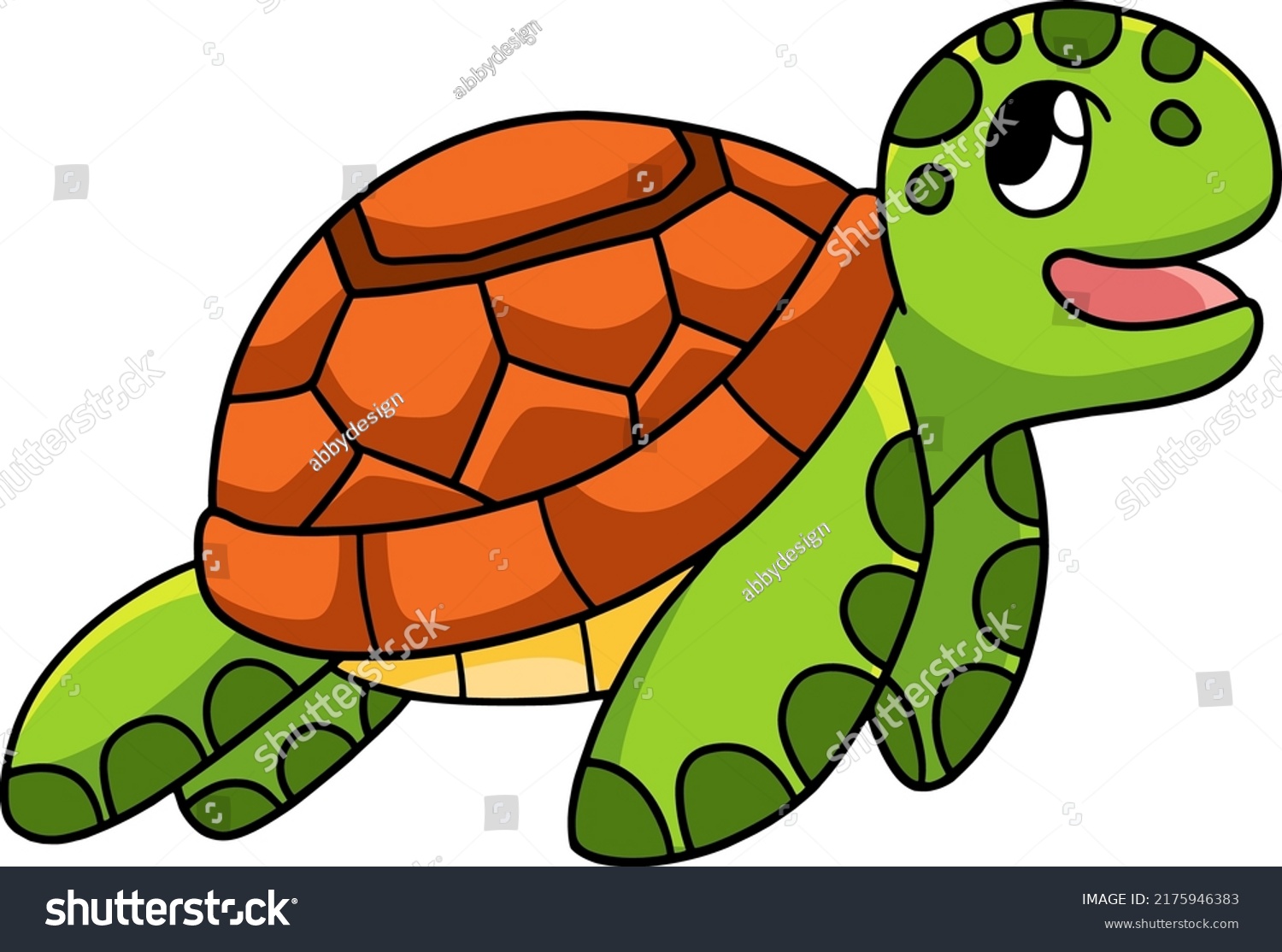 Sea Turtle Cartoon Colored Clipart Illustration Stock Vector (Royalty ...