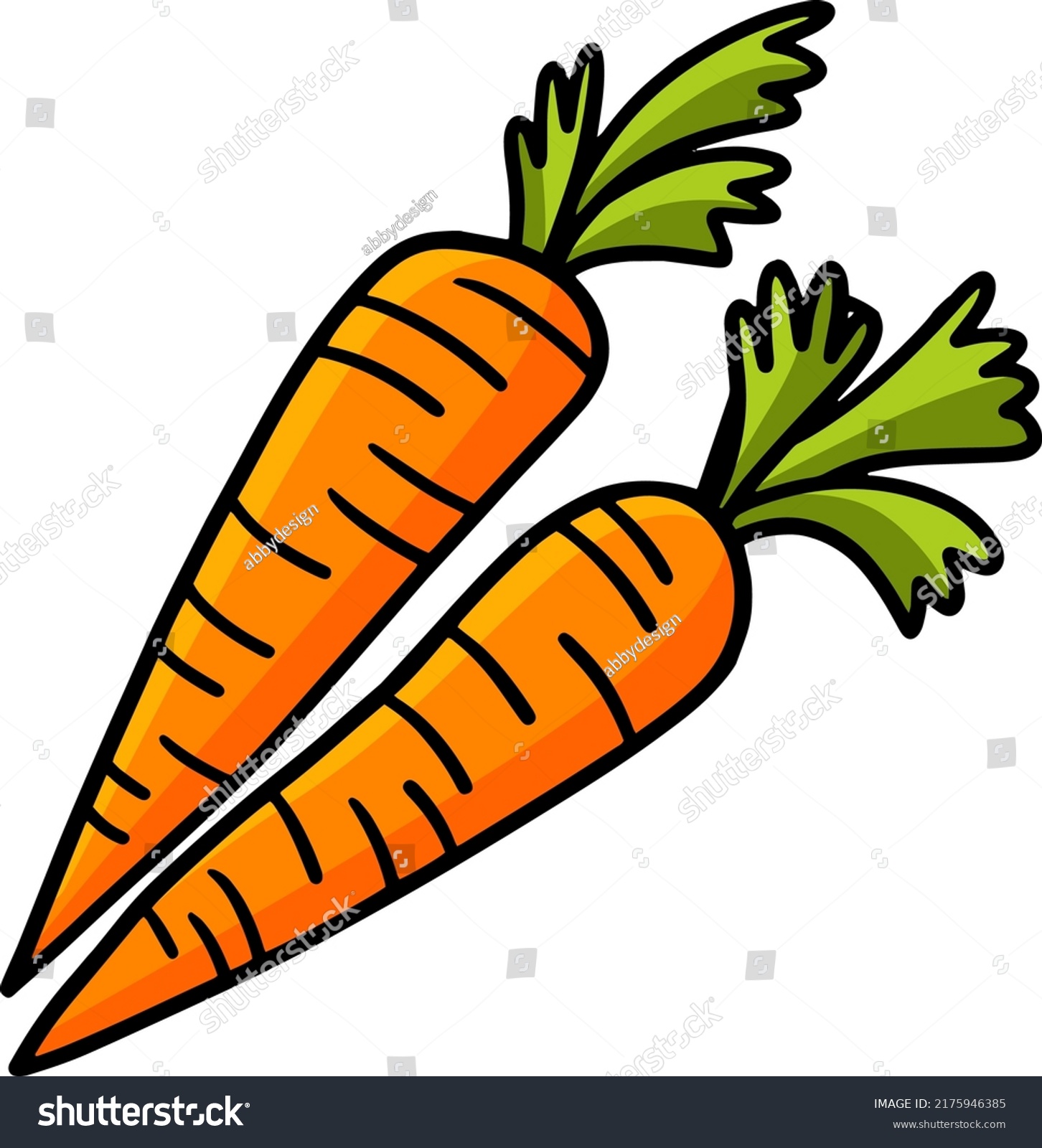 Carrot Vegetable Cartoon Colored Clipart Stock Vector (Royalty Free ...