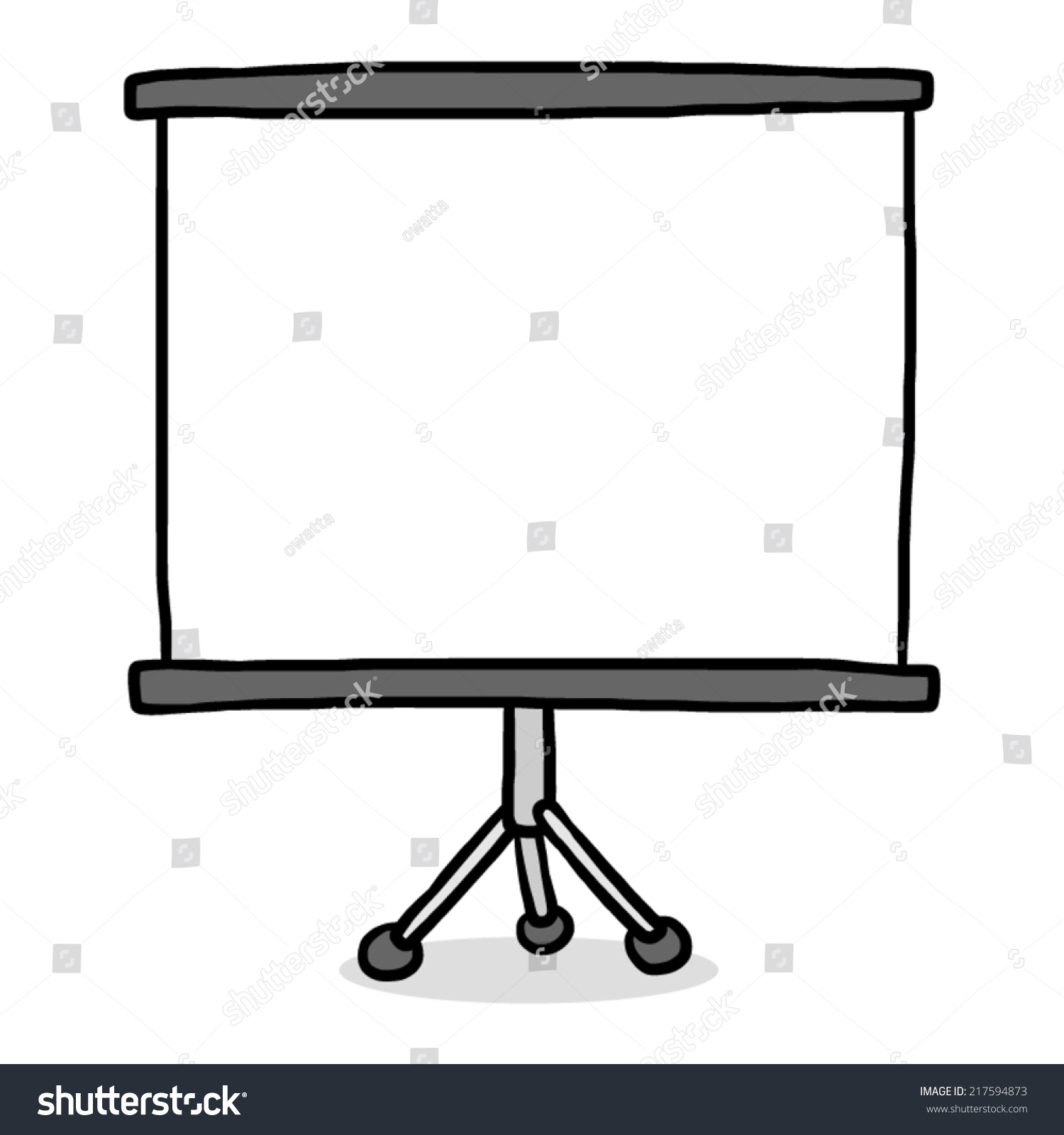 Presentation Screen Cartoon Vector Illustration Grayscale Stock Vector ...