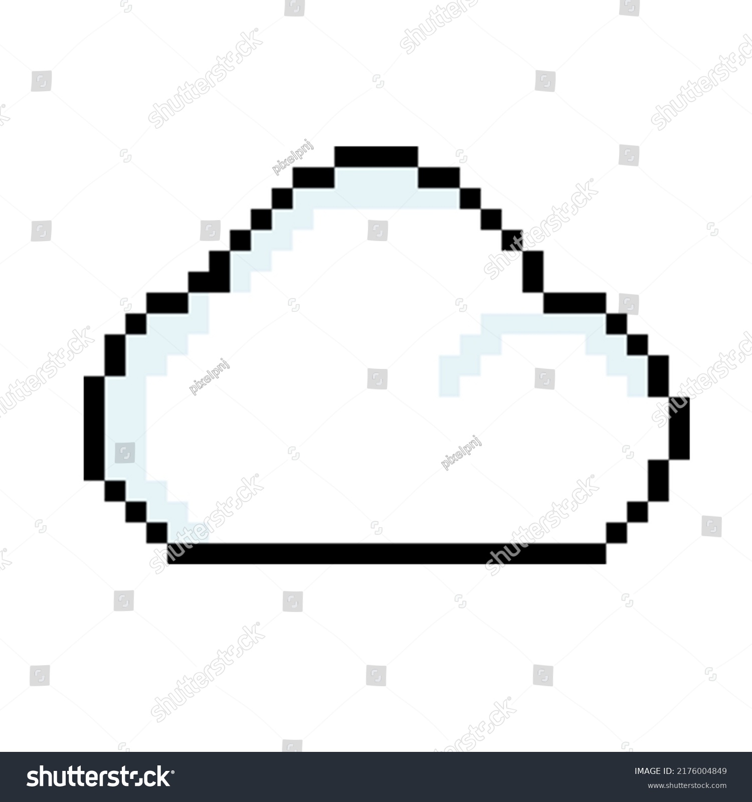 White Cloud Pixel Art Style 32 Stock Vector (Royalty Free) 2176004849 ...