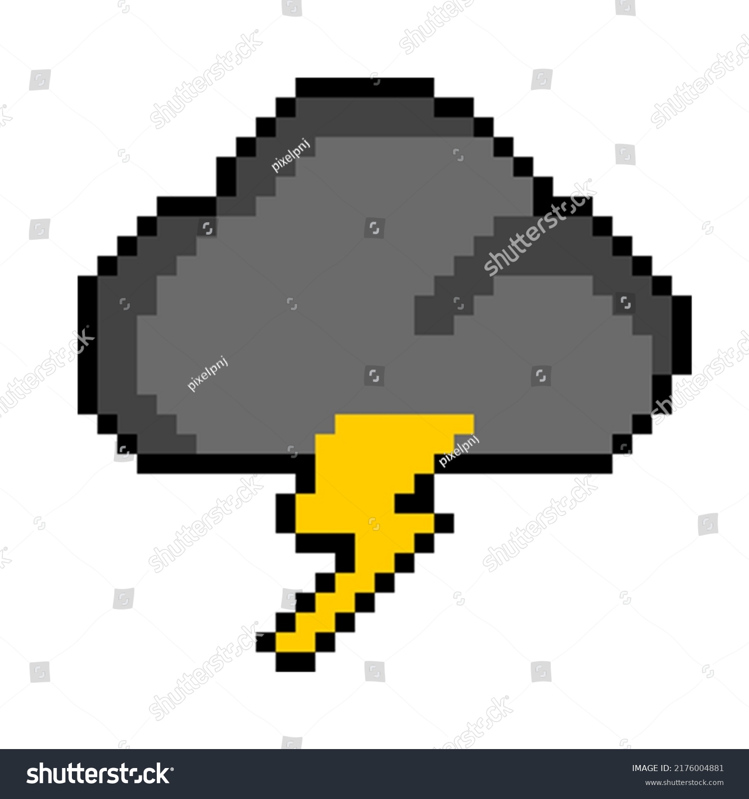 Cloud Lightning Pixel Art Style 32 Stock Vector (Royalty Free ...