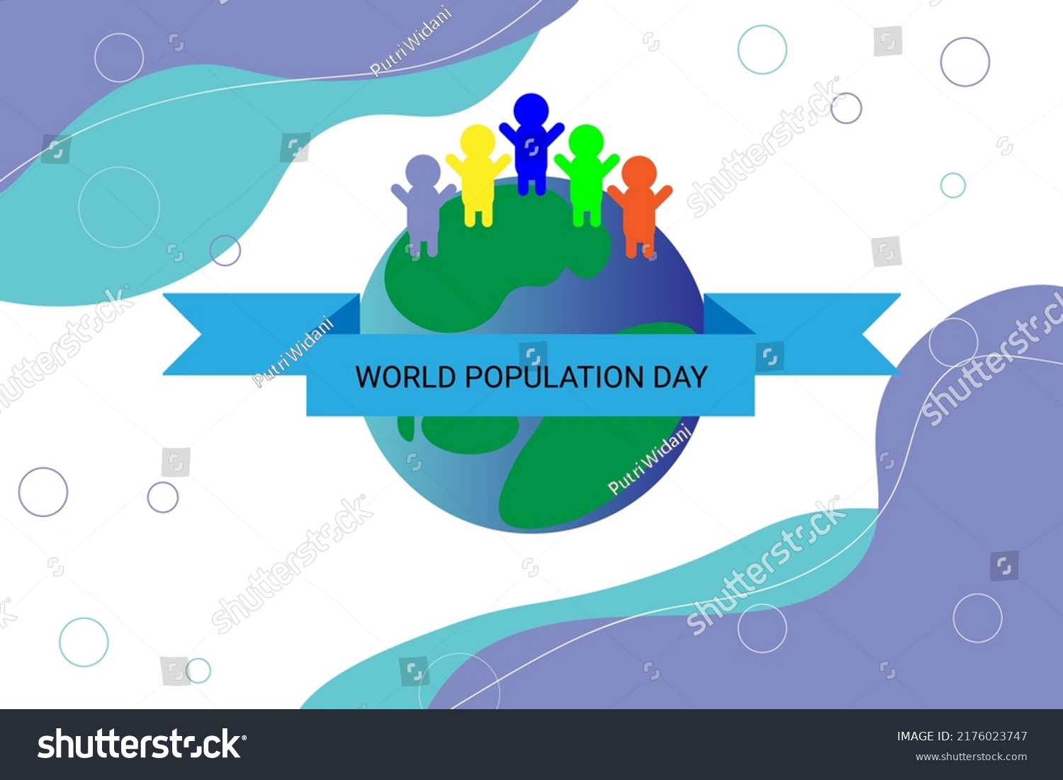 Vektor Stok World Population Day Theme Template Background (Tanpa