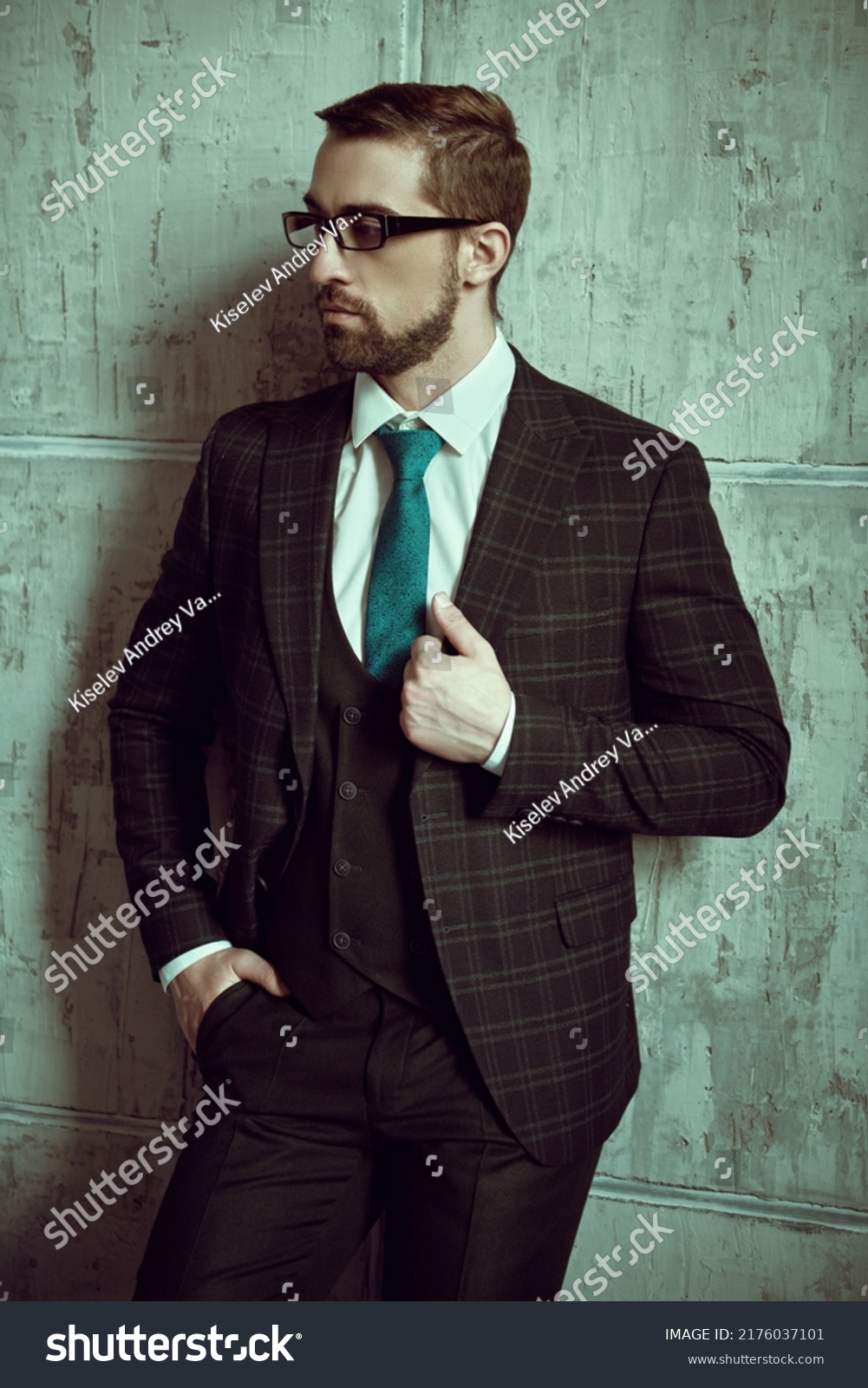 Mens Fashion Portrait Handsome Man Elegant Stock Photo 2176037101 