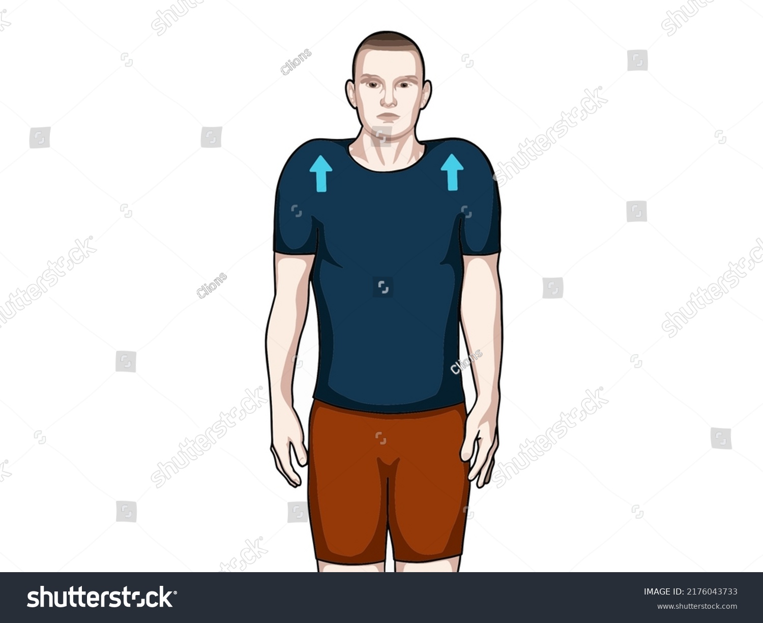 Exercise Position Illustration Neck Pain Neck Stock Vector (Royalty ...