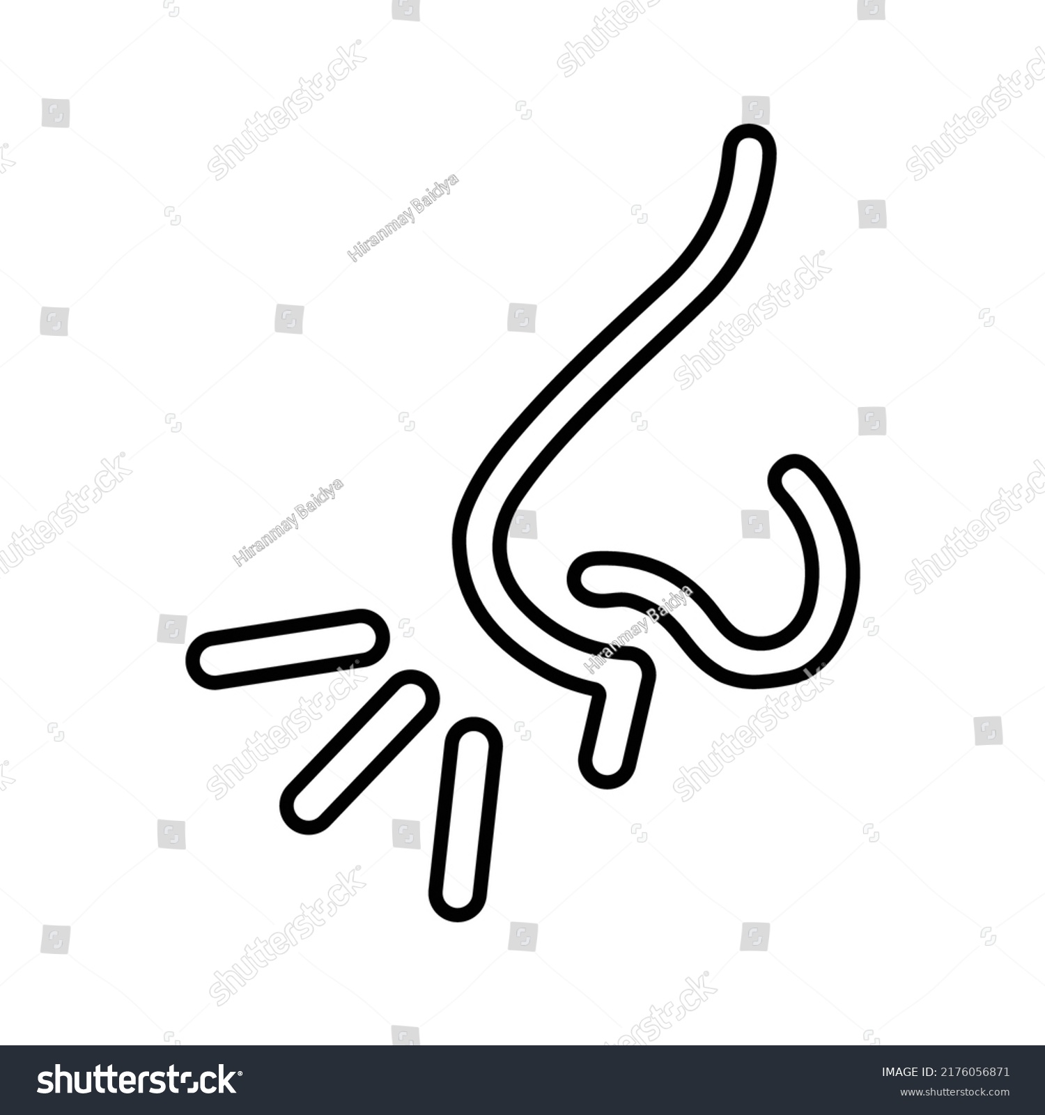 Nose Smell Outline Icon Line Art Stock Vector (royalty Free) 2176056871 