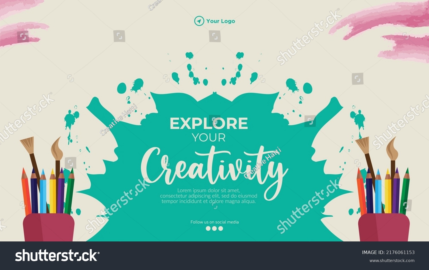 Explore Your Creativity Landscape Banner Design Stock Vector (Royalty ...