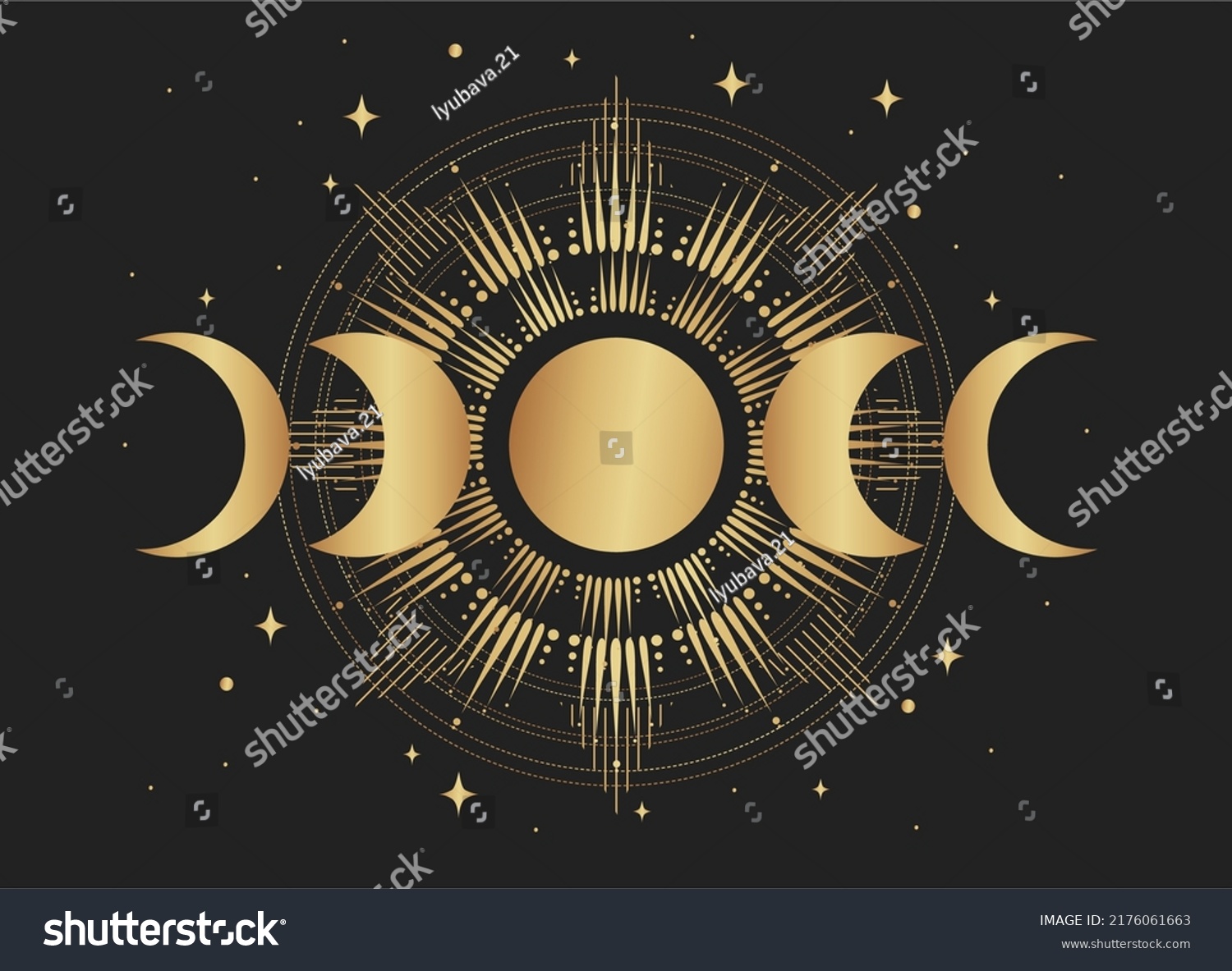 Vector Moon Cycle Lunar Phase Astronomy Stock Vector (Royalty Free ...