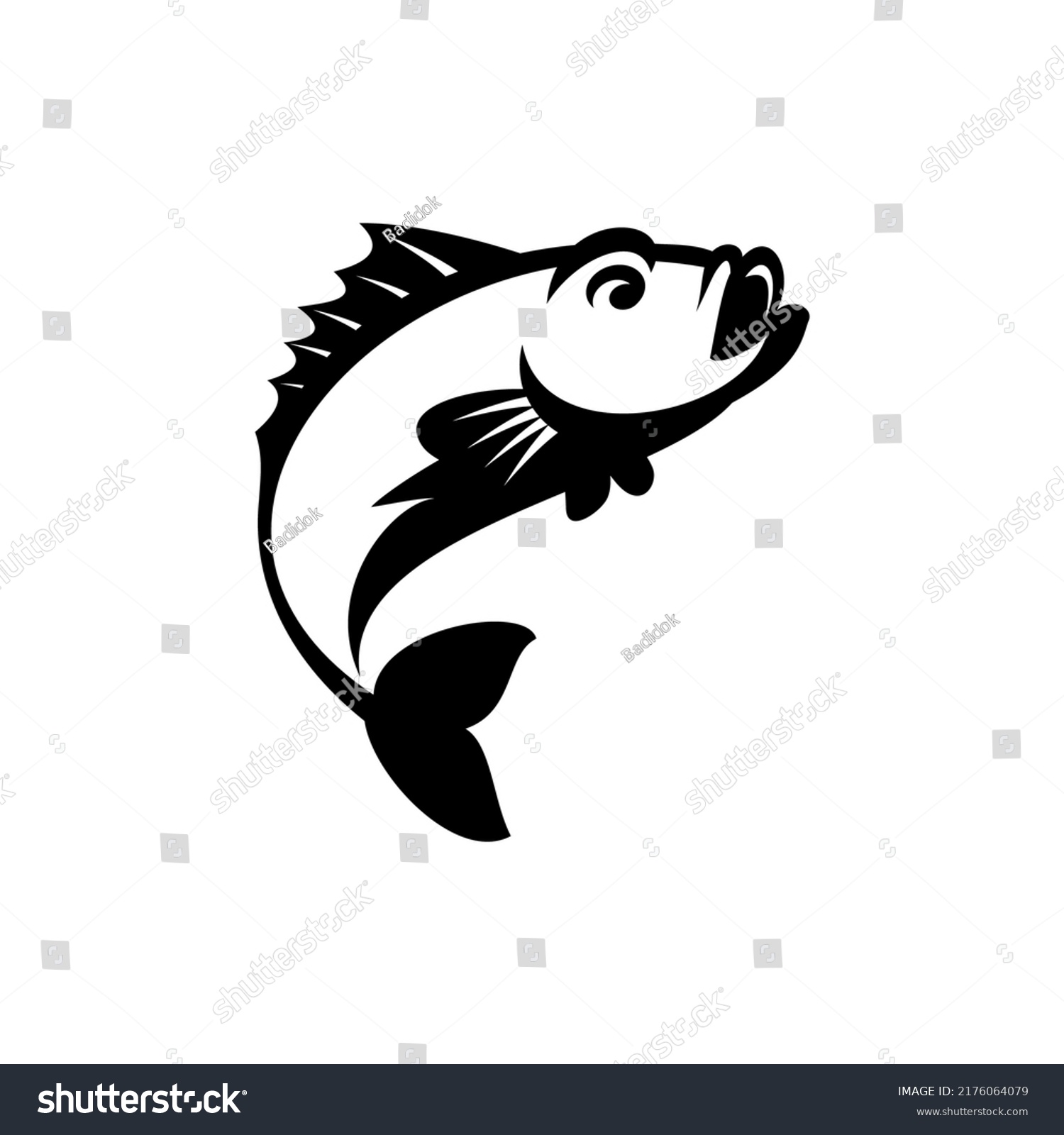 Vector Illustration Sea Fish Fishing Icon Stock Vector (Royalty Free ...