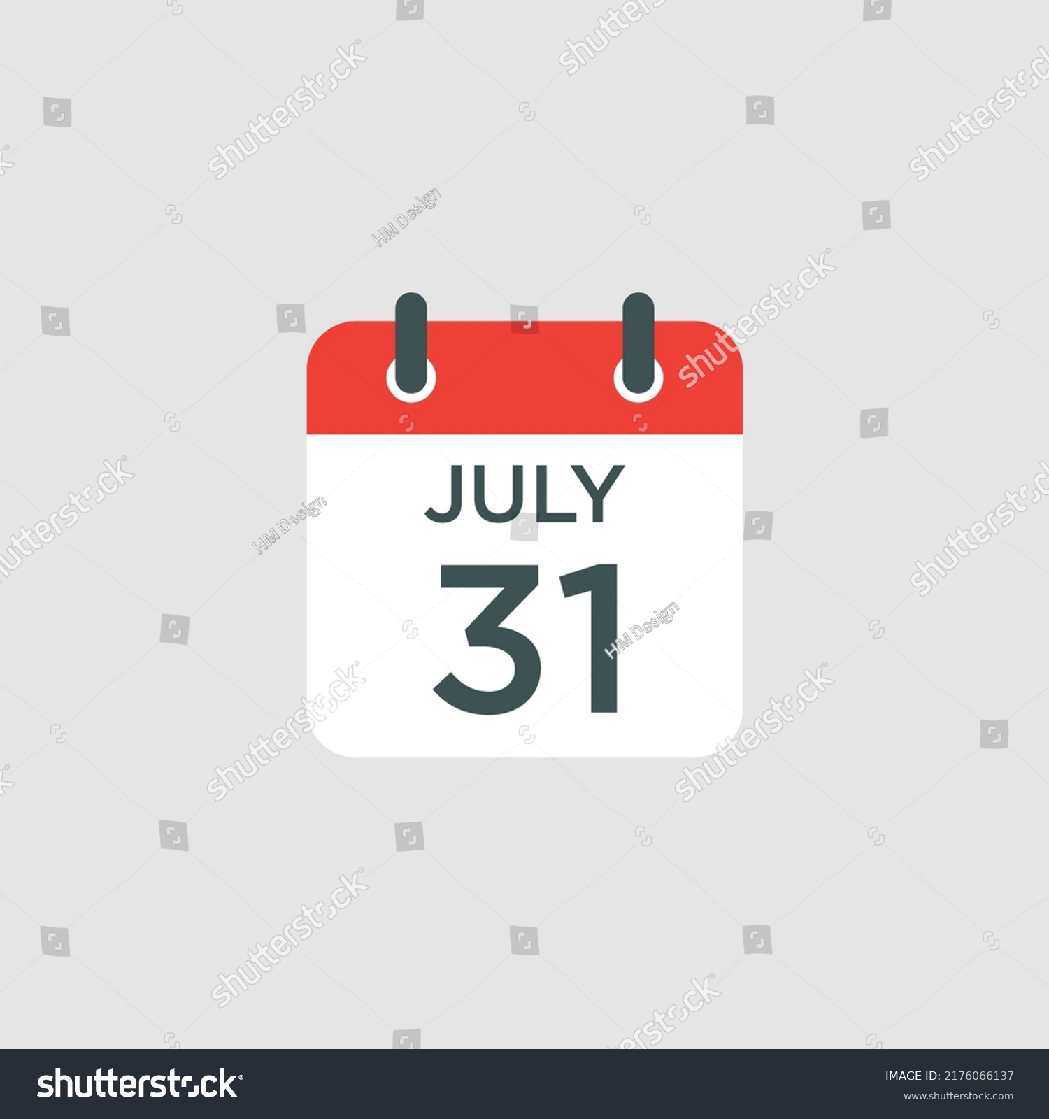 Calendar July 31 Icon Illustration Isolated Stock Vector (Royalty Free ...