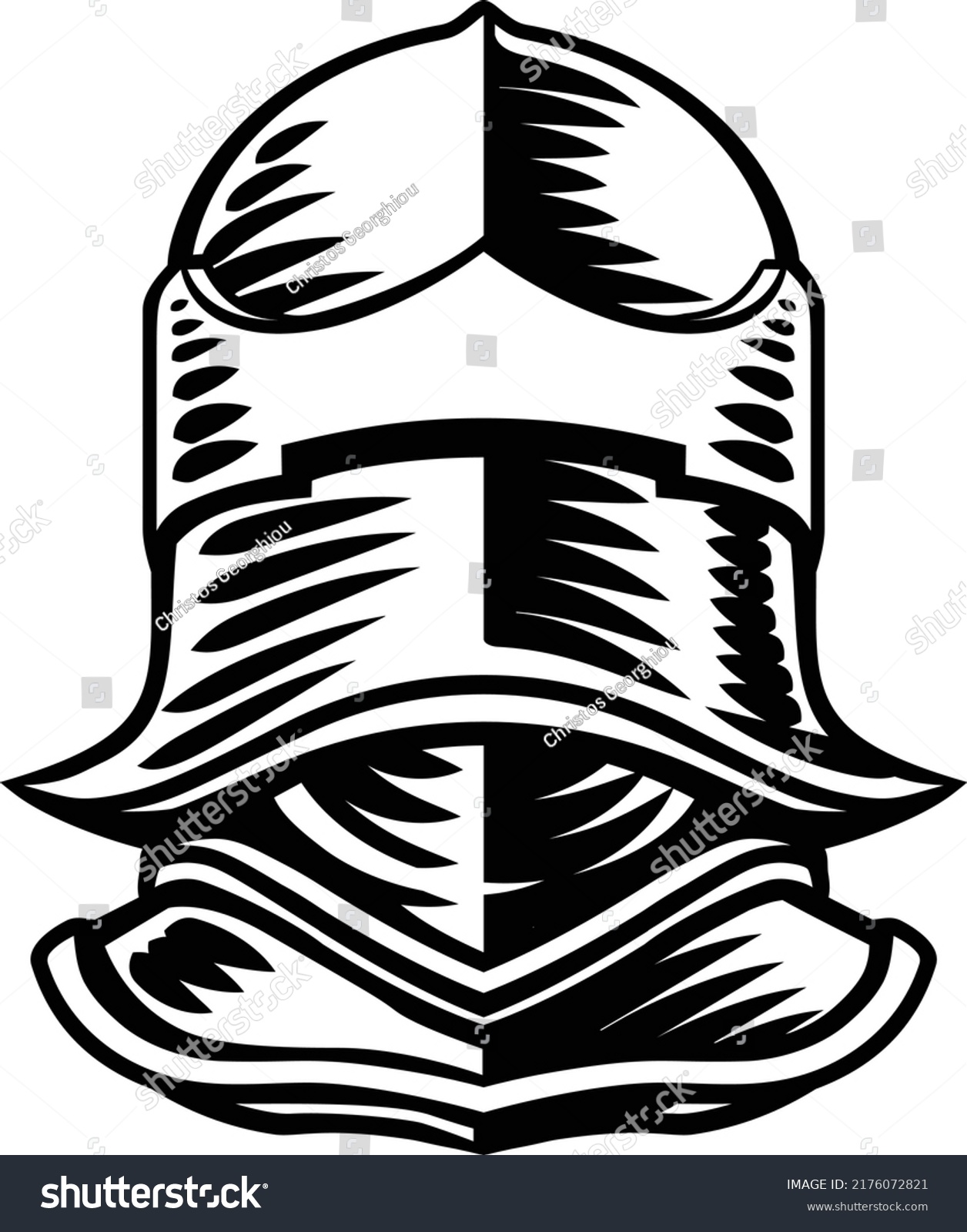 Knight Helmet Armor Helm Vintage Woodcut Stock Vector (Royalty Free ...