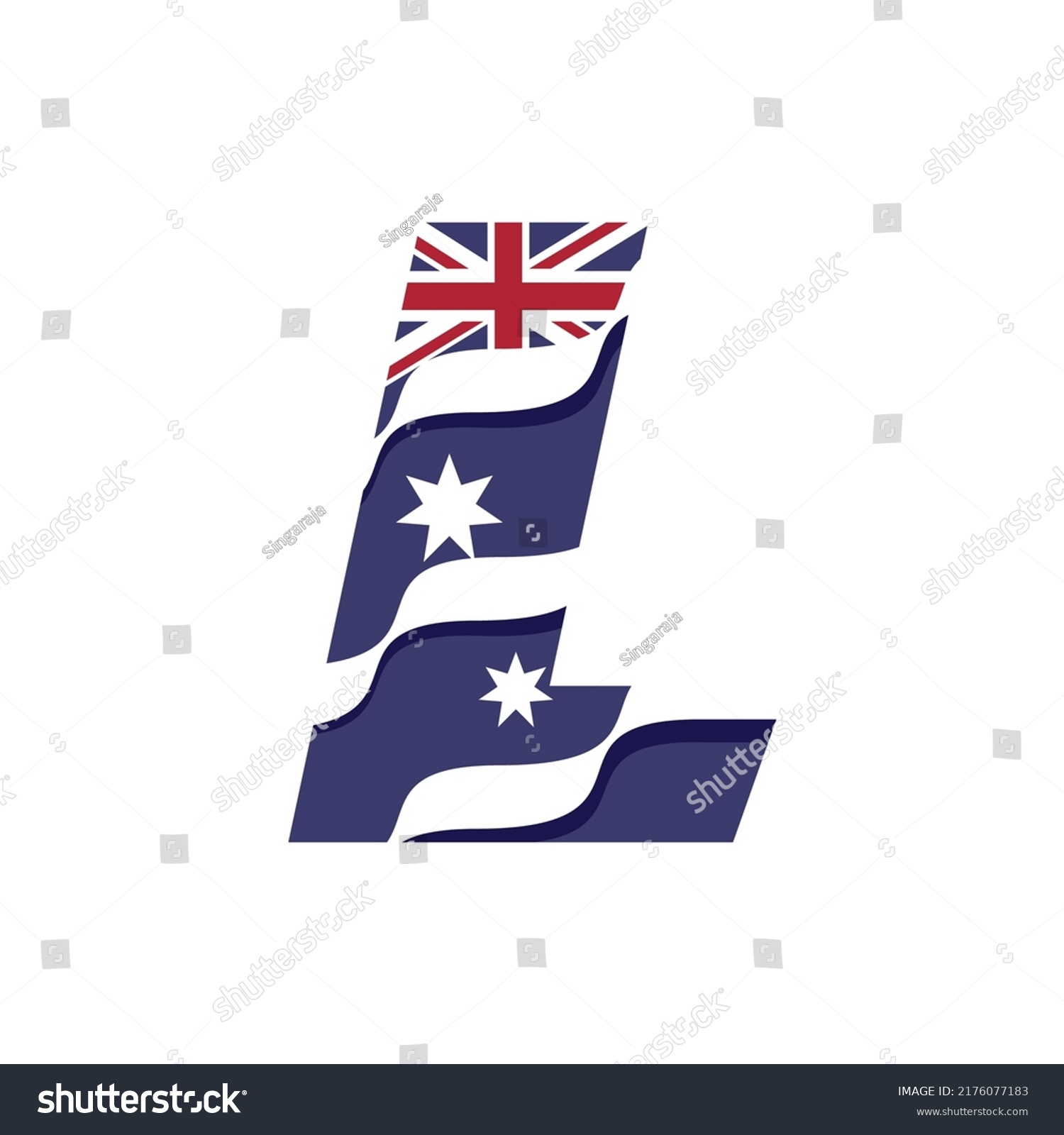 Australian Flag Logo Design Vector Template Stock Vector (Royalty Free ...