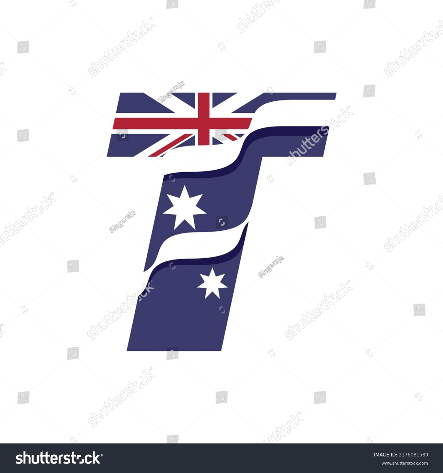 Australian Flag Logo Design Vector Template Stock Vector (Royalty Free ...